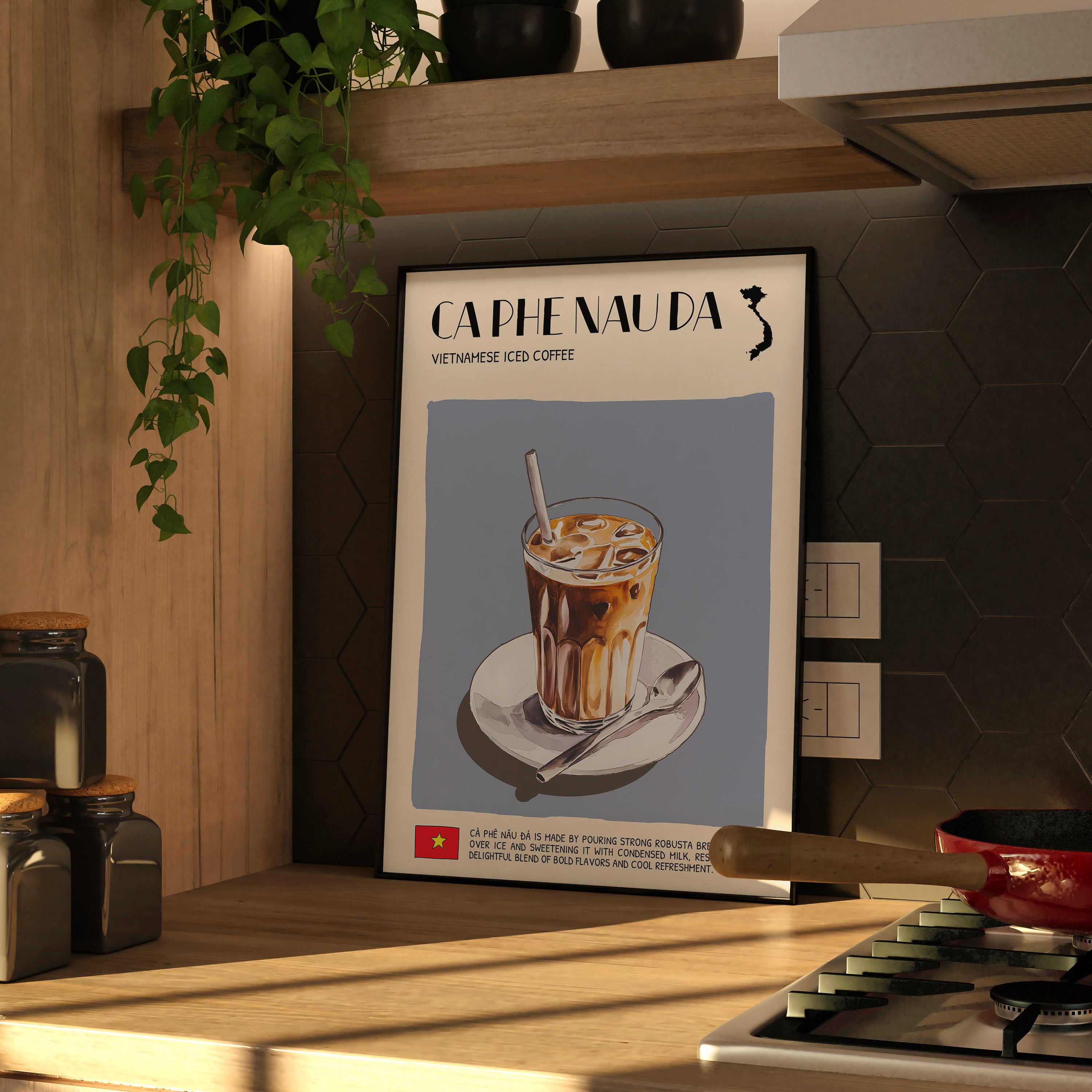 DIGITAL POSTER - VIETNAMESE FOOD ART - CA PHE NAU DA