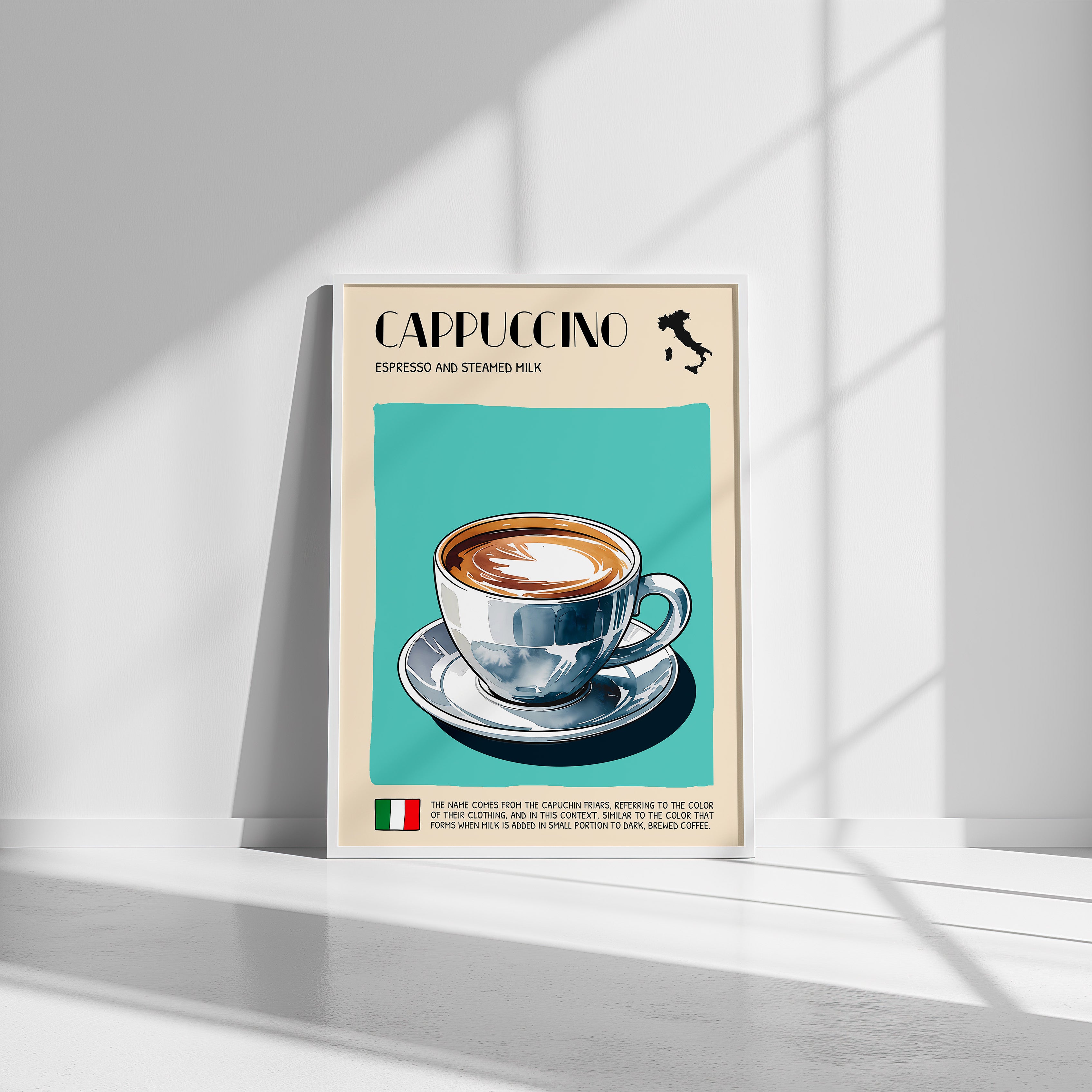 DIGITAL POSTER - ITALIAN FOOD ART - CAPPUCCINO