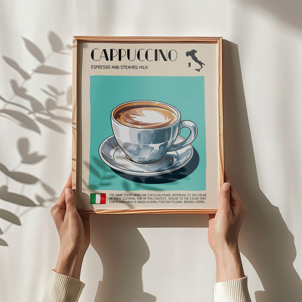 DIGITAL POSTER - ITALIAN FOOD ART - CAPPUCCINO