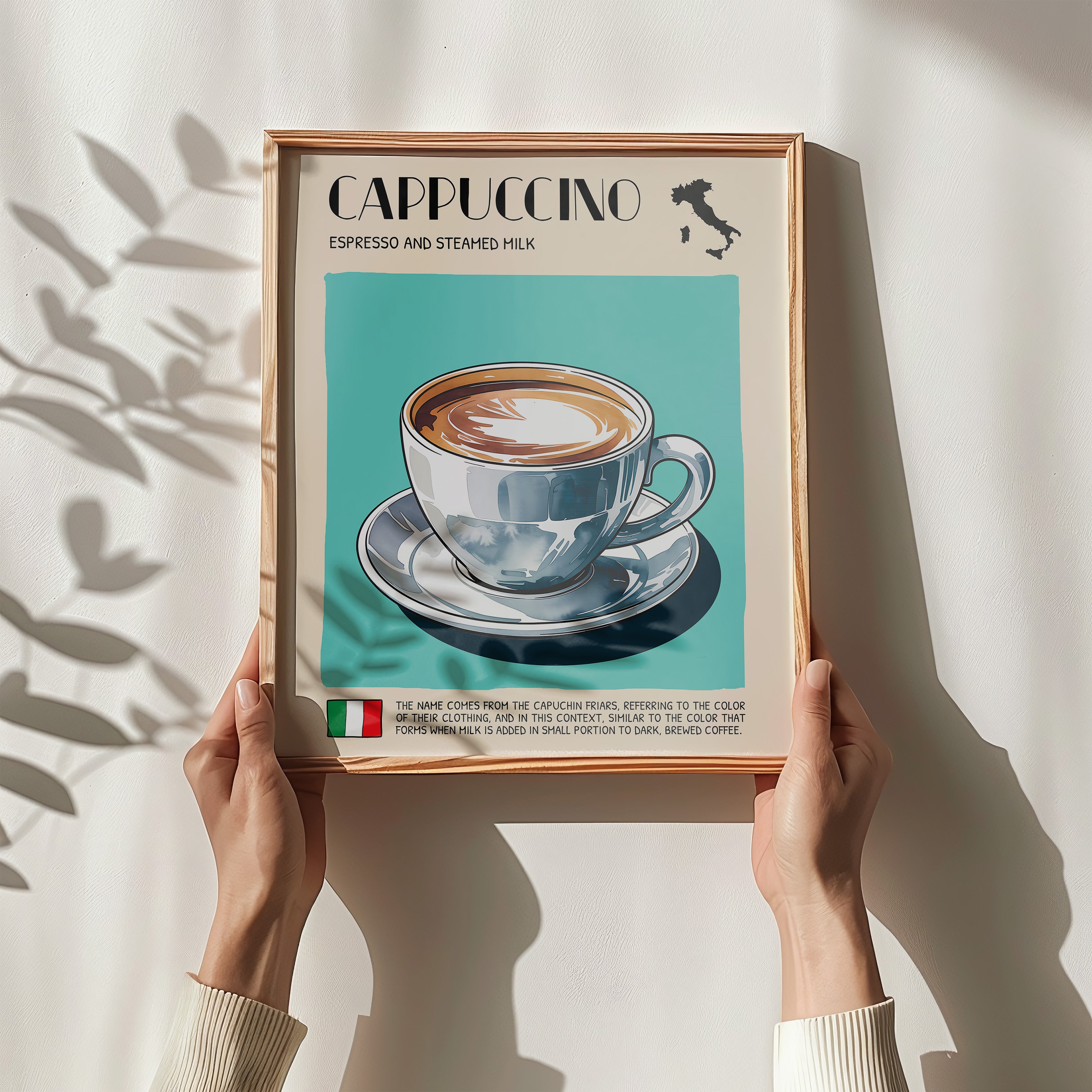 DIGITAL POSTER - ITALIAN FOOD ART - CAPPUCCINO