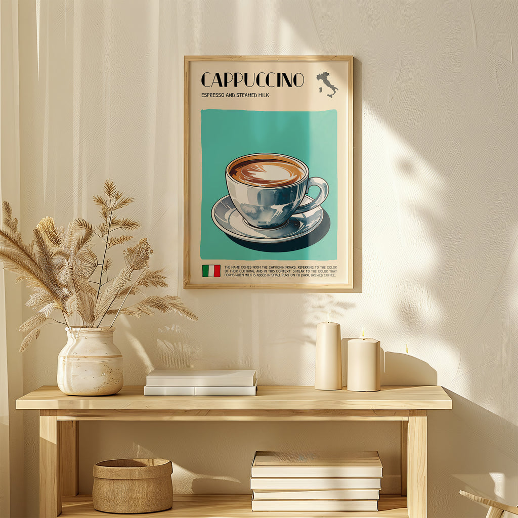 DIGITAL POSTER - ITALIAN FOOD ART - CAPPUCCINO