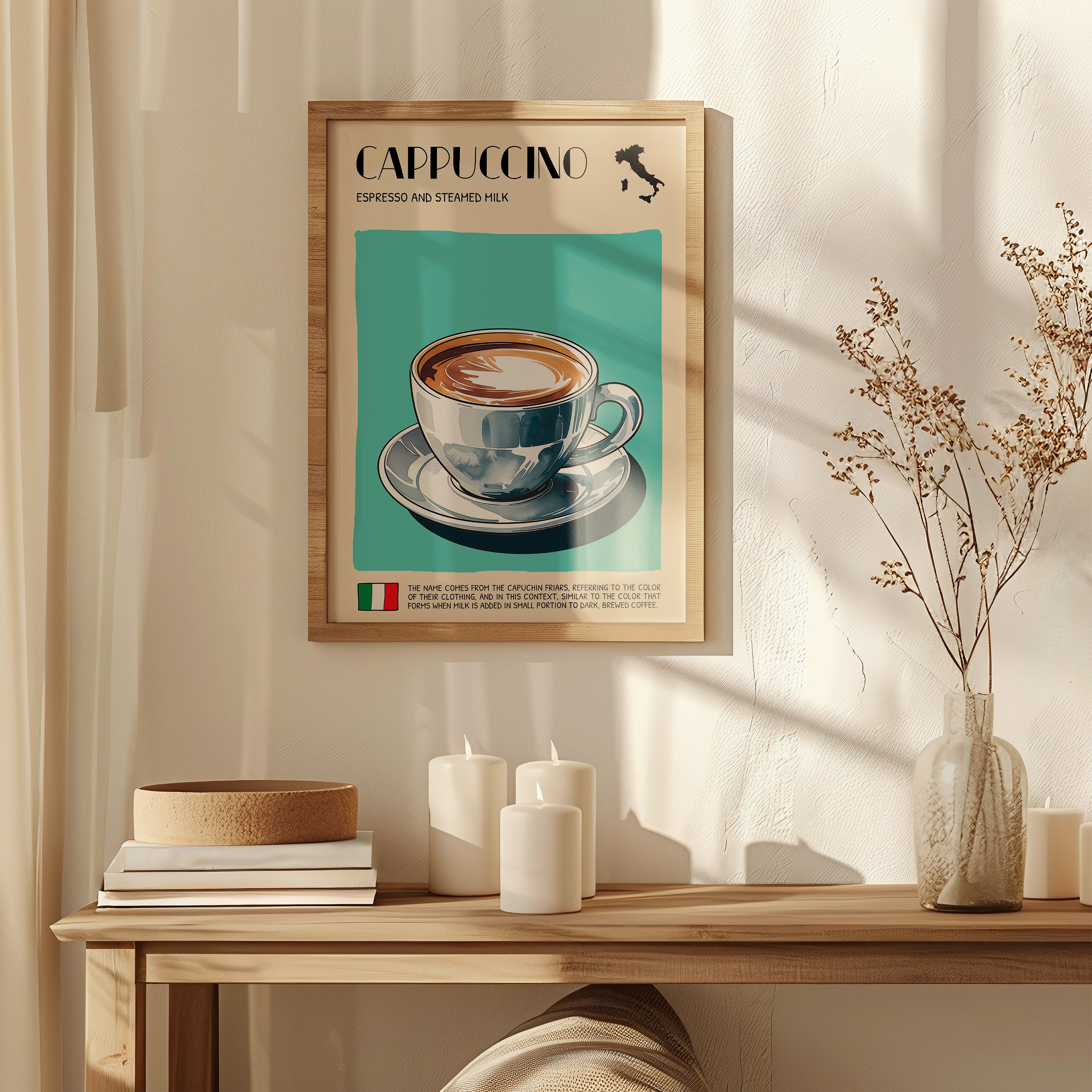 DIGITAL POSTER - ITALIAN FOOD ART - CAPPUCCINO