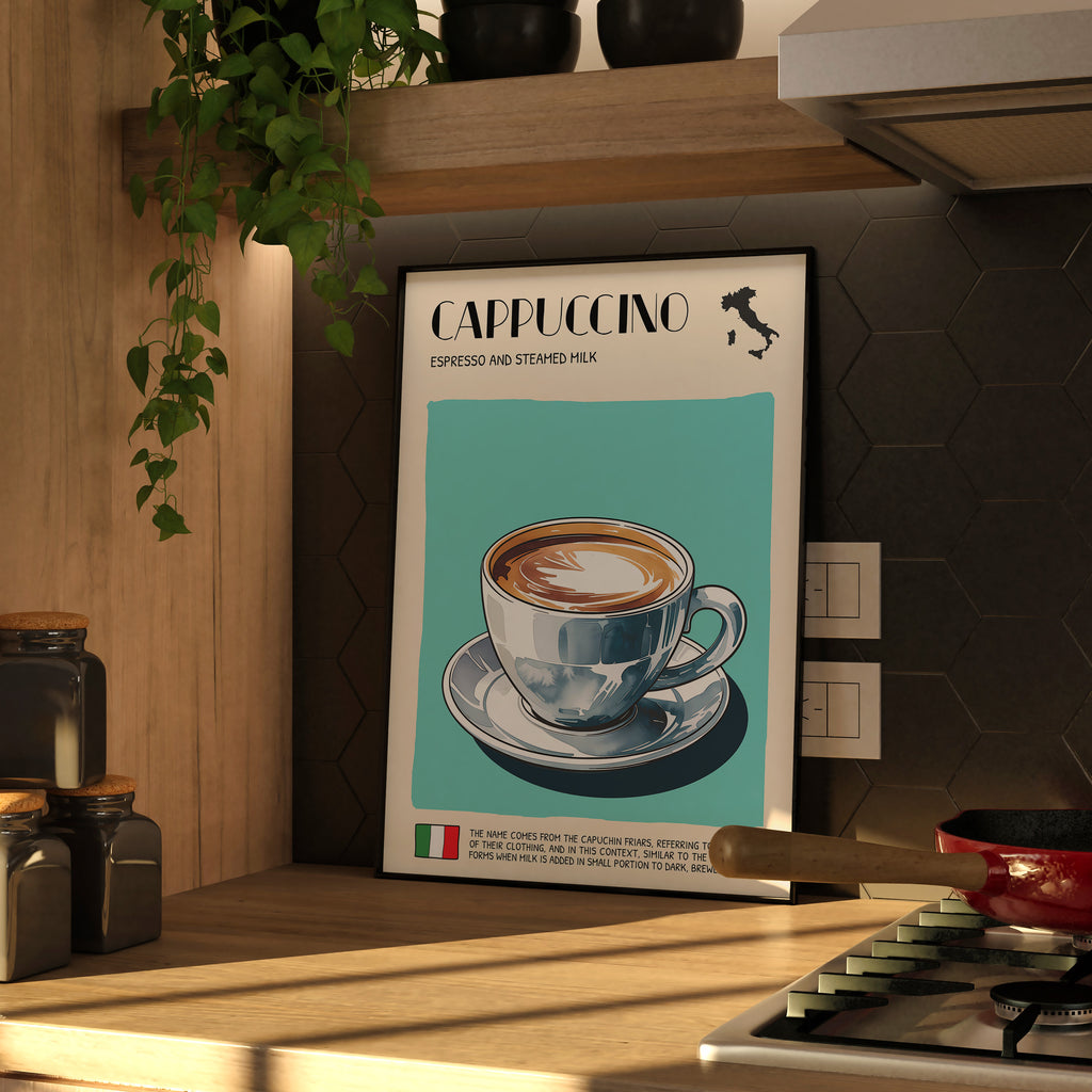 DIGITAL POSTER - ITALIAN FOOD ART - CAPPUCCINO