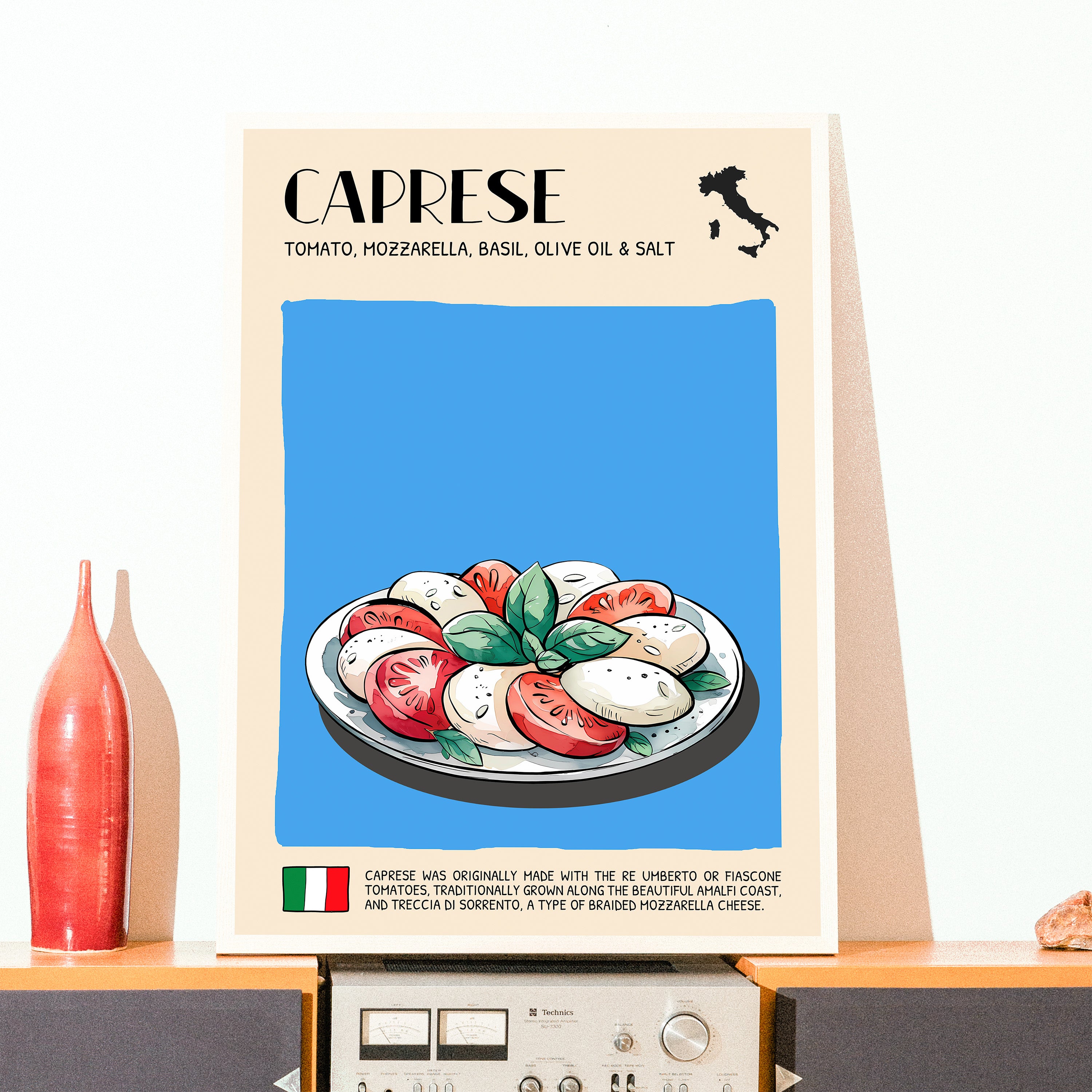 DIGITAL POSTER - ITALIAN FOOD ART - CAPRESE