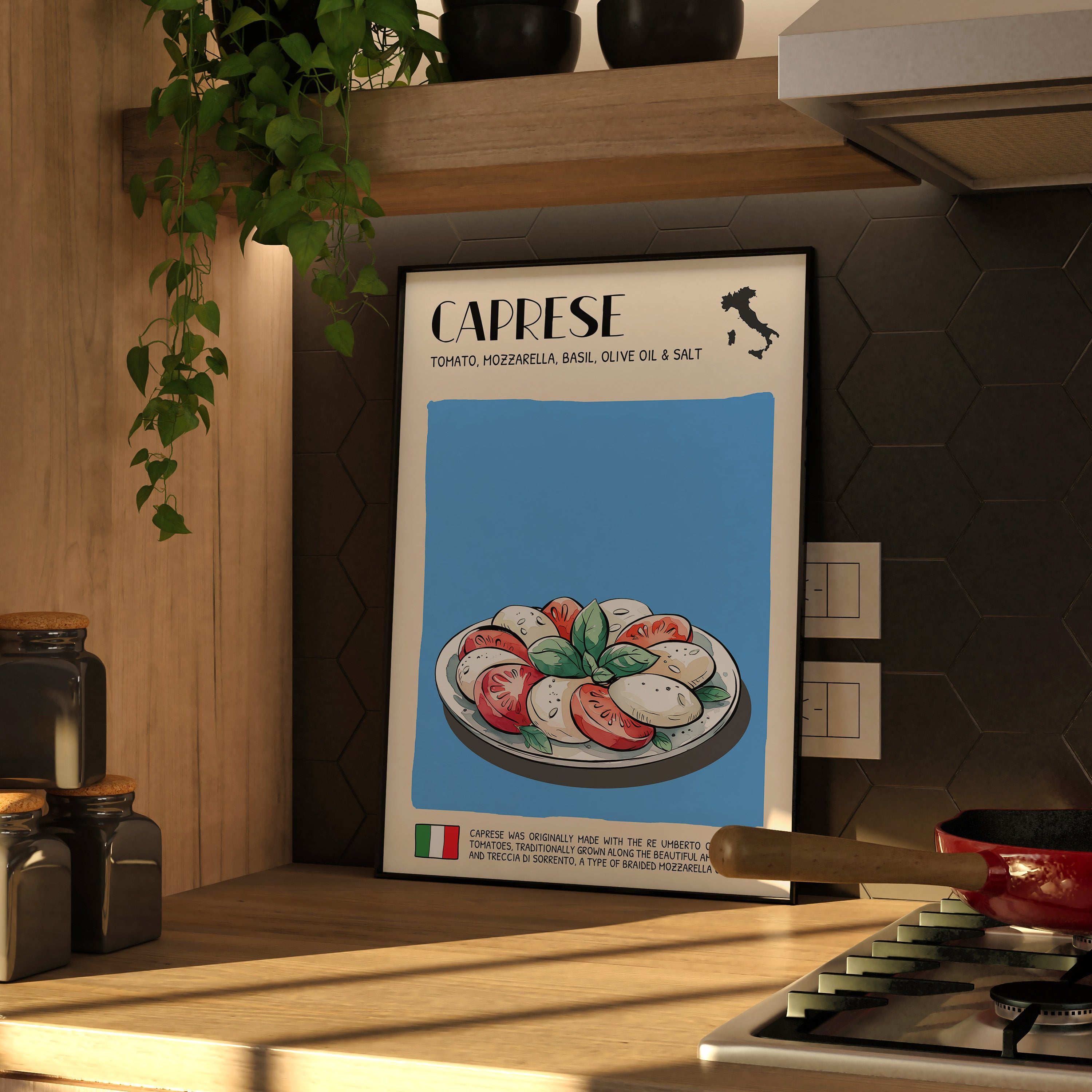 DIGITAL POSTER - ITALIAN FOOD ART - CAPRESE