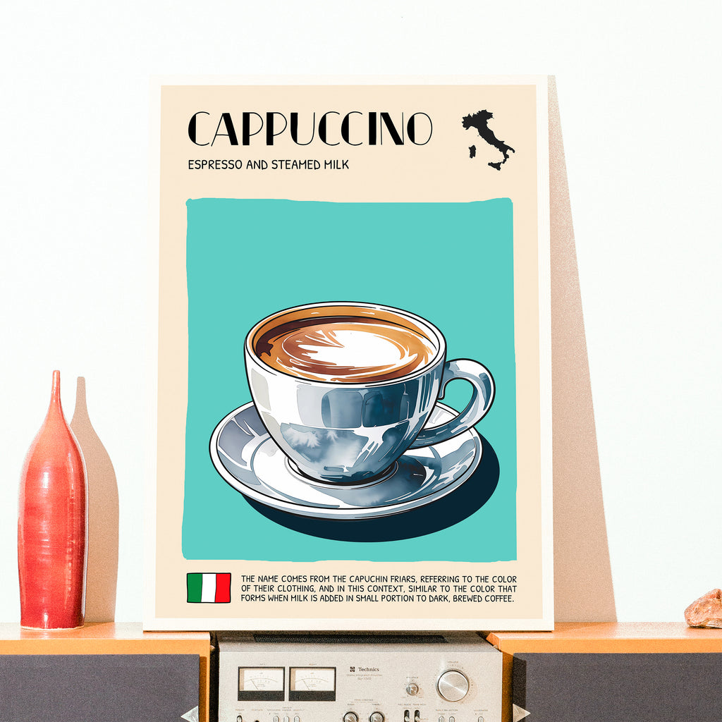 DIGITAL POSTER - ITALIAN FOOD ART - CAPPUCCINO