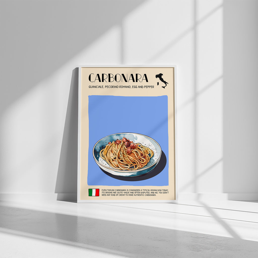 DIGITAL POSTER - ITALIAN FOOD ART - CARBONARA