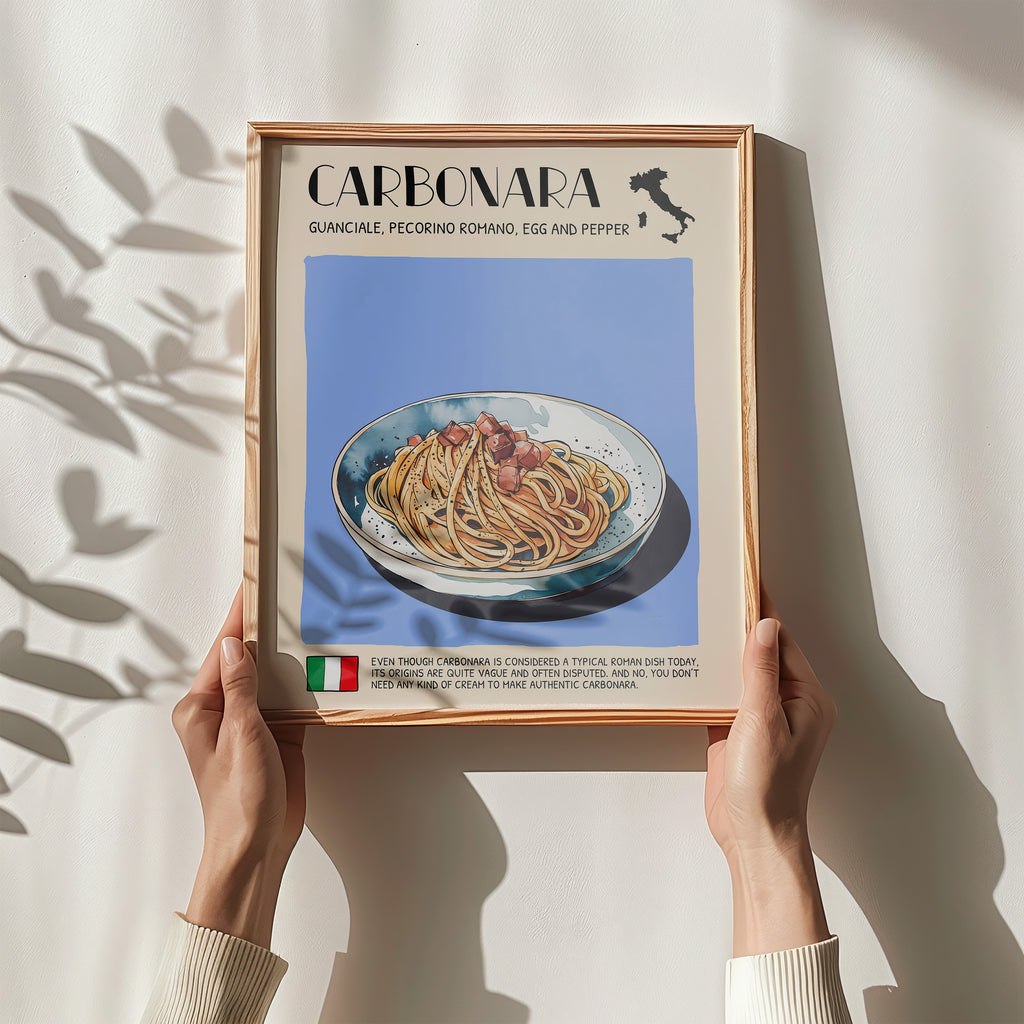 DIGITAL POSTER - ITALIAN FOOD ART - CARBONARA