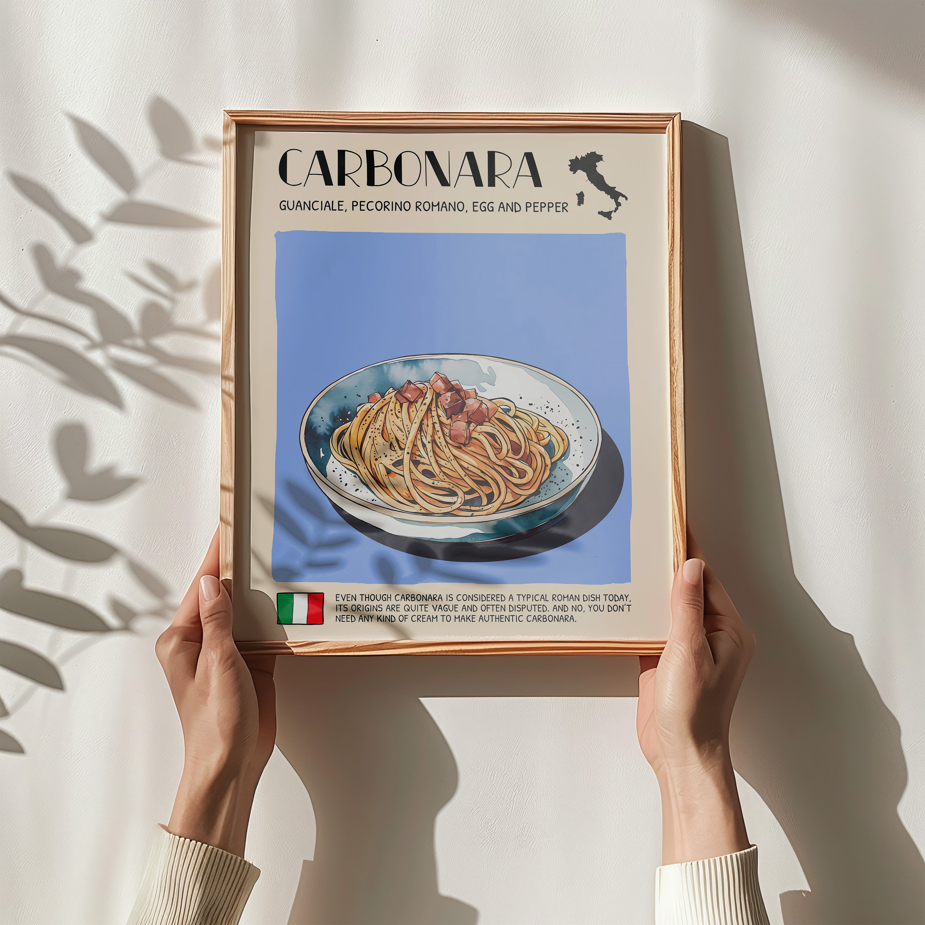 DIGITAL POSTER - ITALIAN FOOD ART - CARBONARA