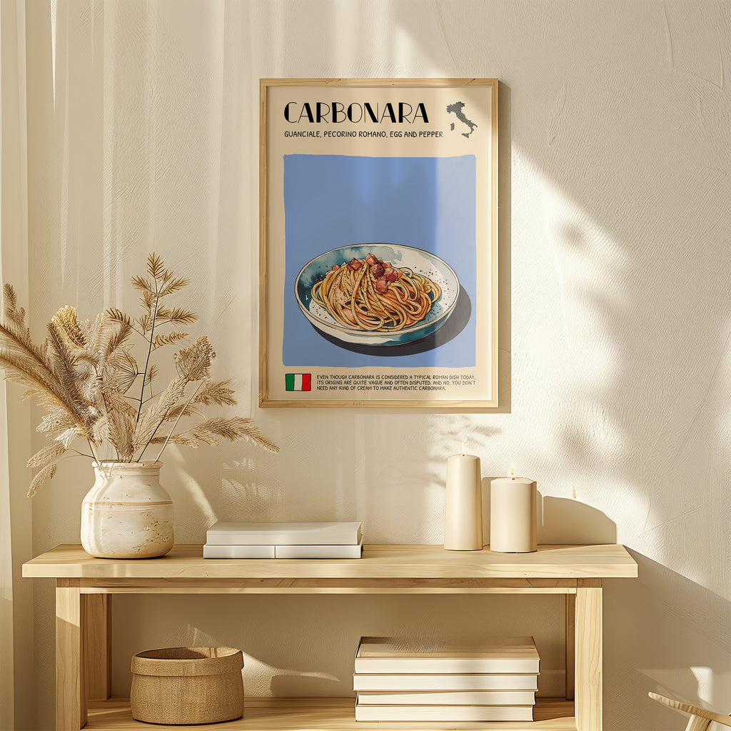 DIGITAL POSTER - ITALIAN FOOD ART - CARBONARA