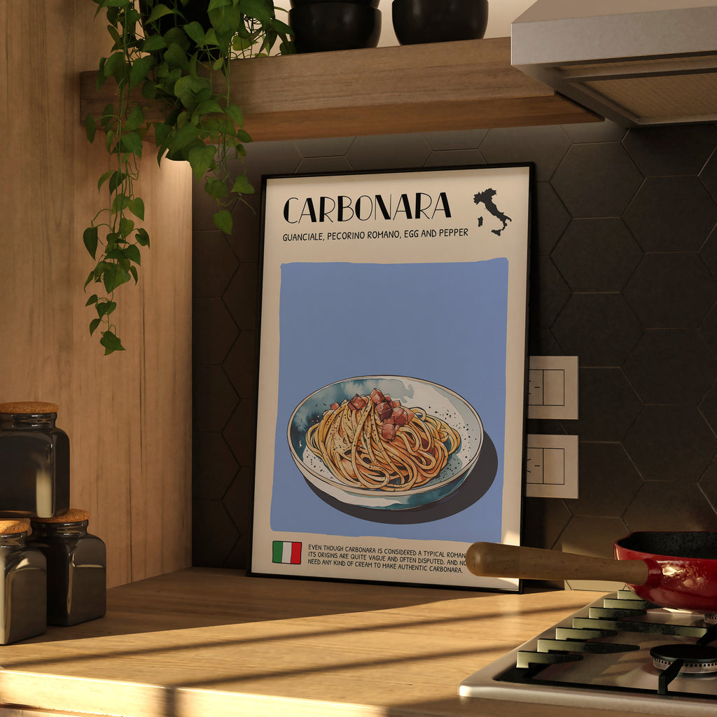 DIGITAL POSTER - ITALIAN FOOD ART - CARBONARA