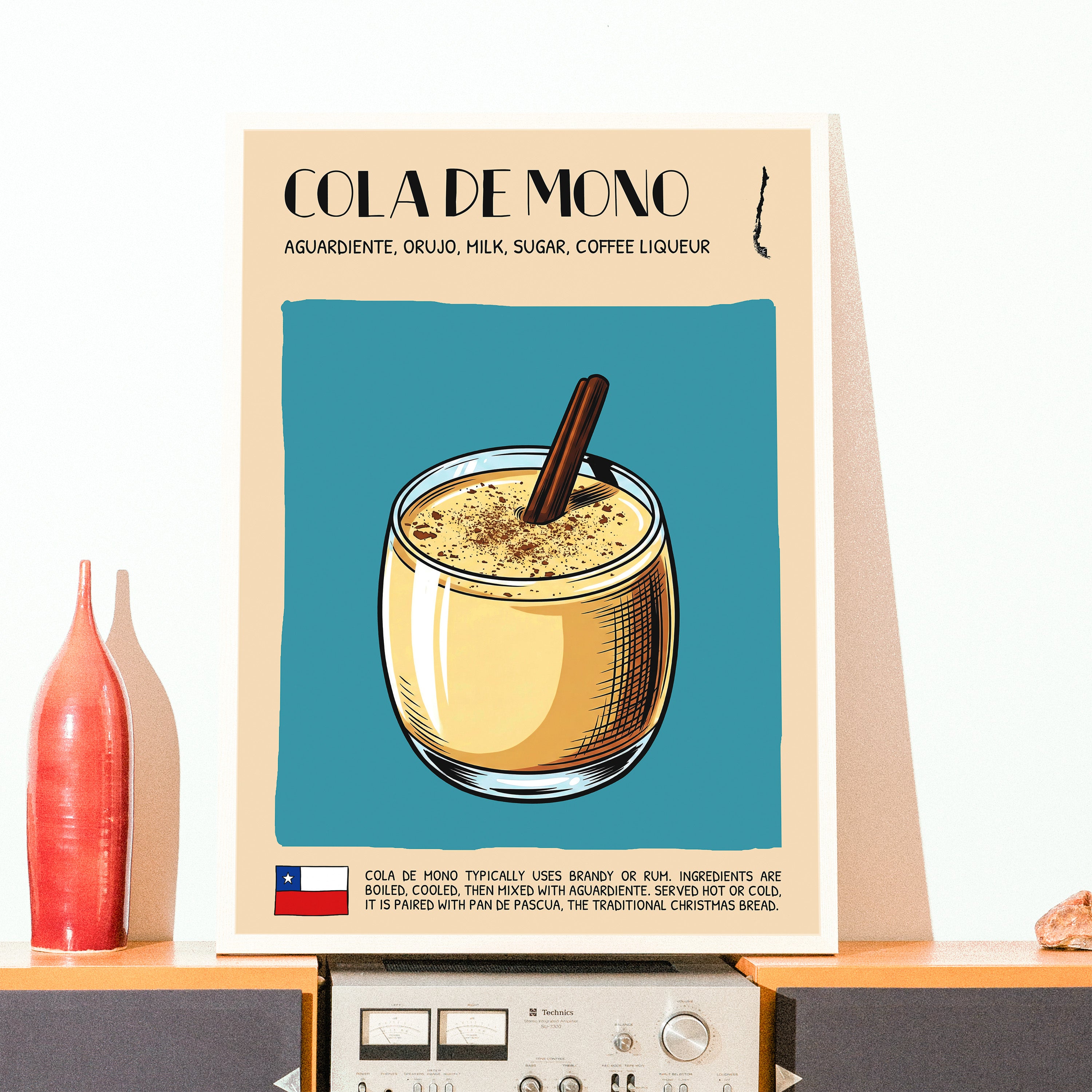 DIGITAL POSTER - COCKTAIL ART - COLA DE MONO