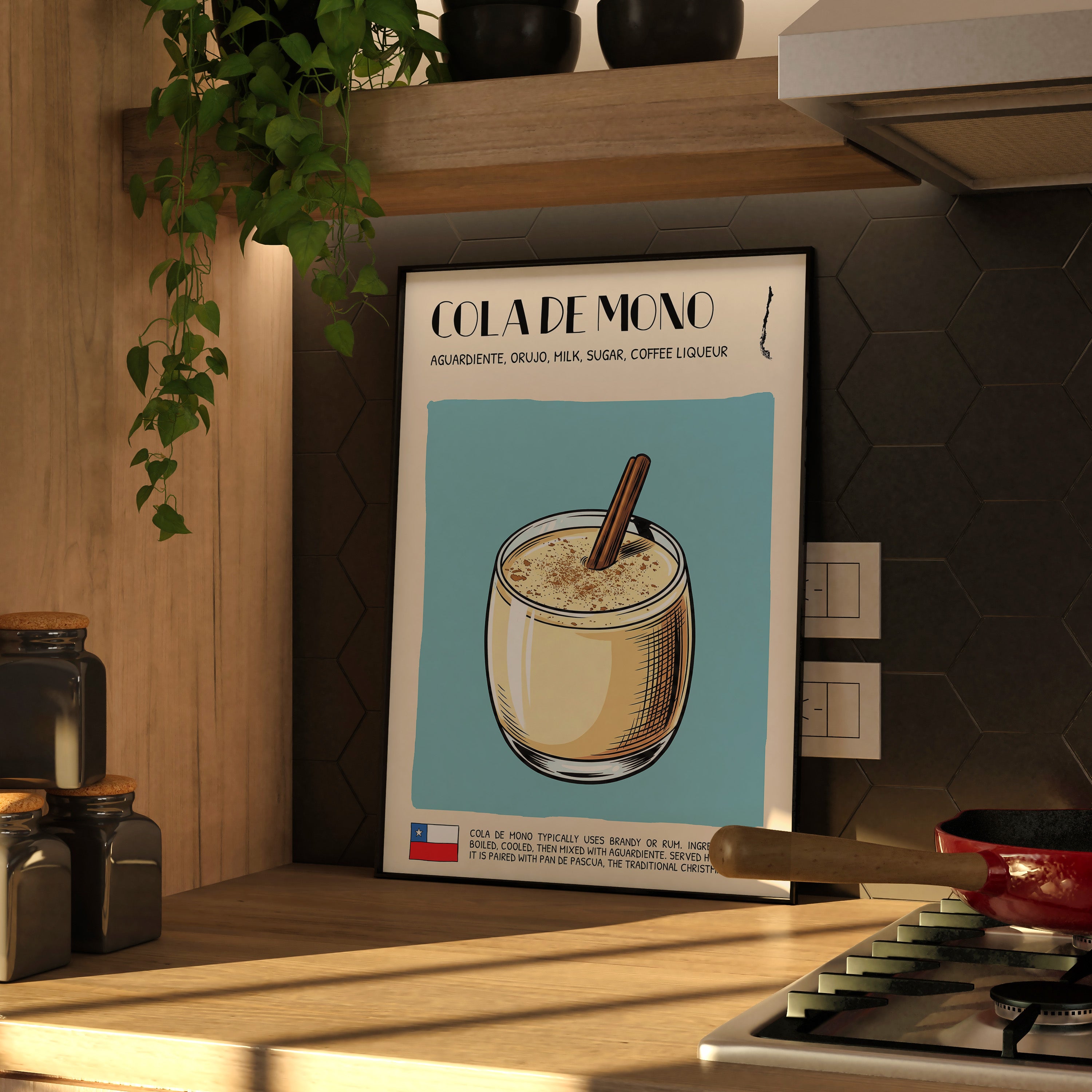 DIGITAL POSTER - COCKTAIL ART - COLA DE MONO