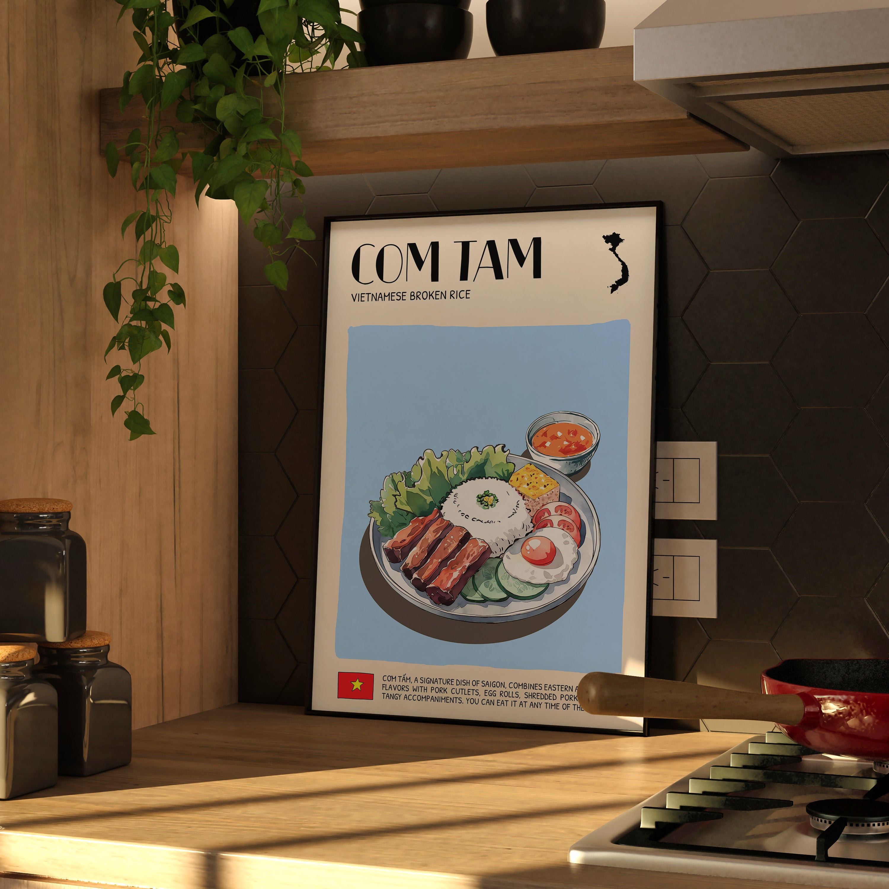 DIGITAL POSTER - VIETNAMESE FOOD ART - COM TAM