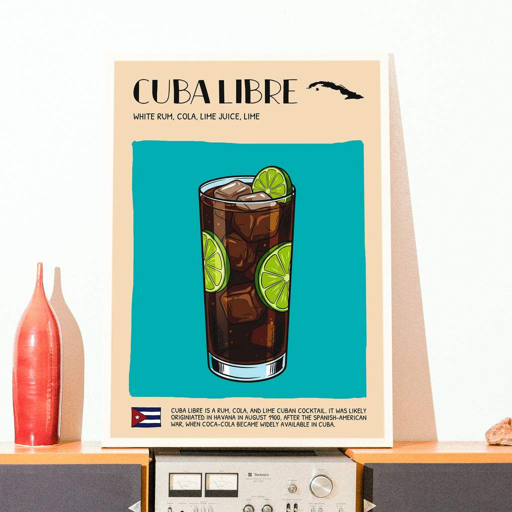 DIGITAL POSTER - COCKTAIL ART - CUBA LIBRE