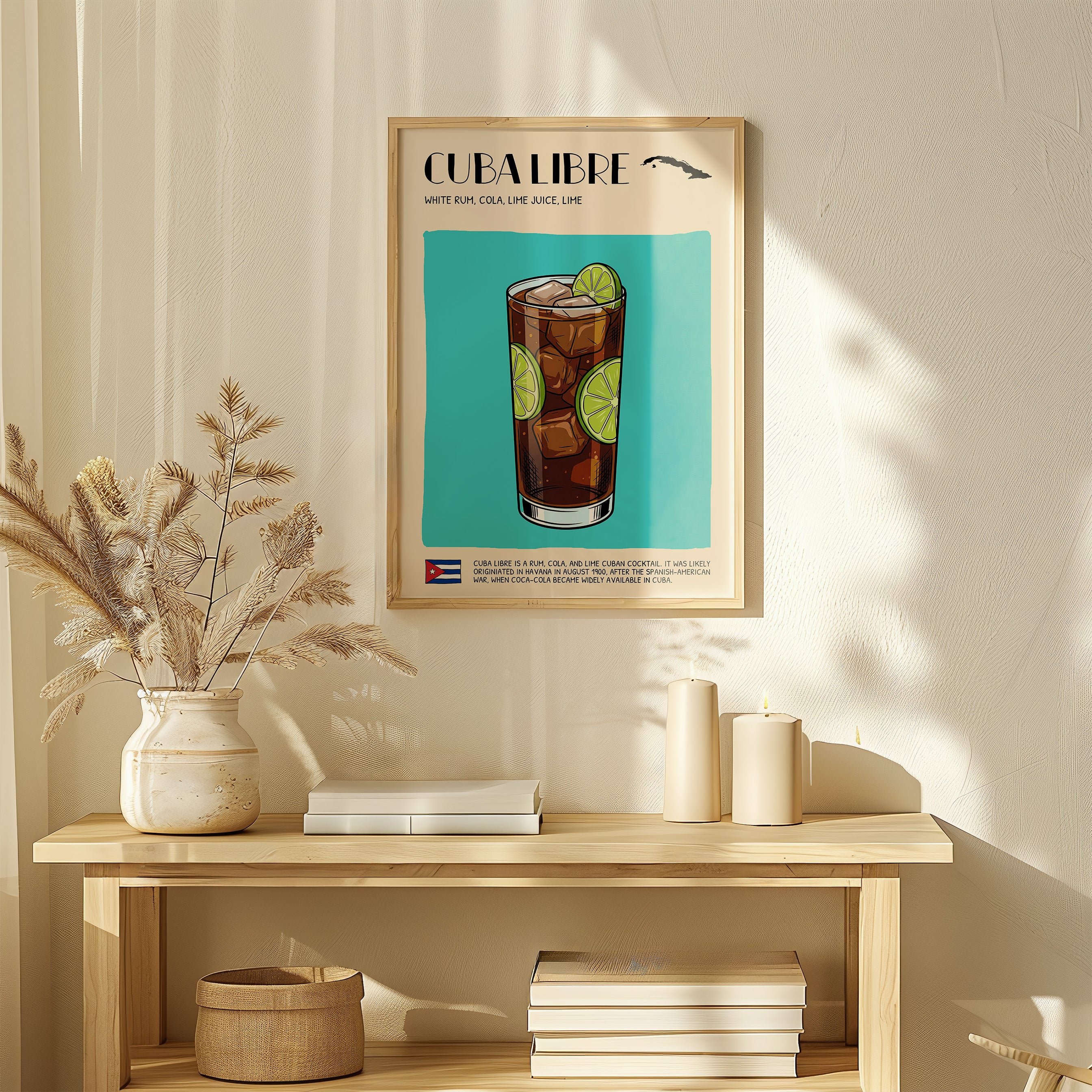 DIGITAL POSTER - COCKTAIL ART - CUBA LIBRE