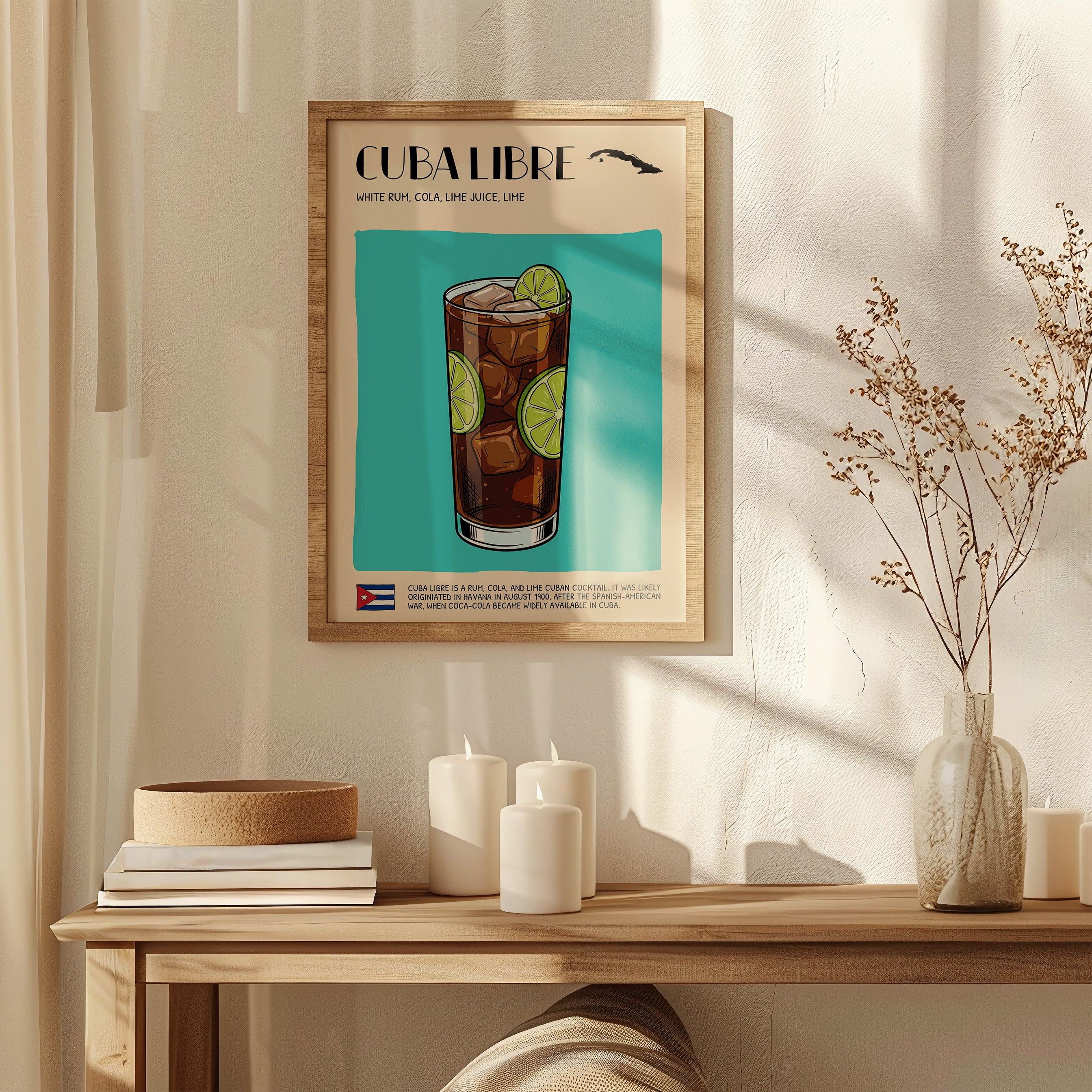 DIGITAL POSTER - COCKTAIL ART - CUBA LIBRE