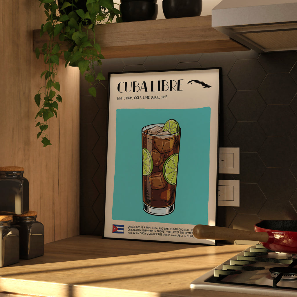DIGITAL POSTER - COCKTAIL ART - CUBA LIBRE