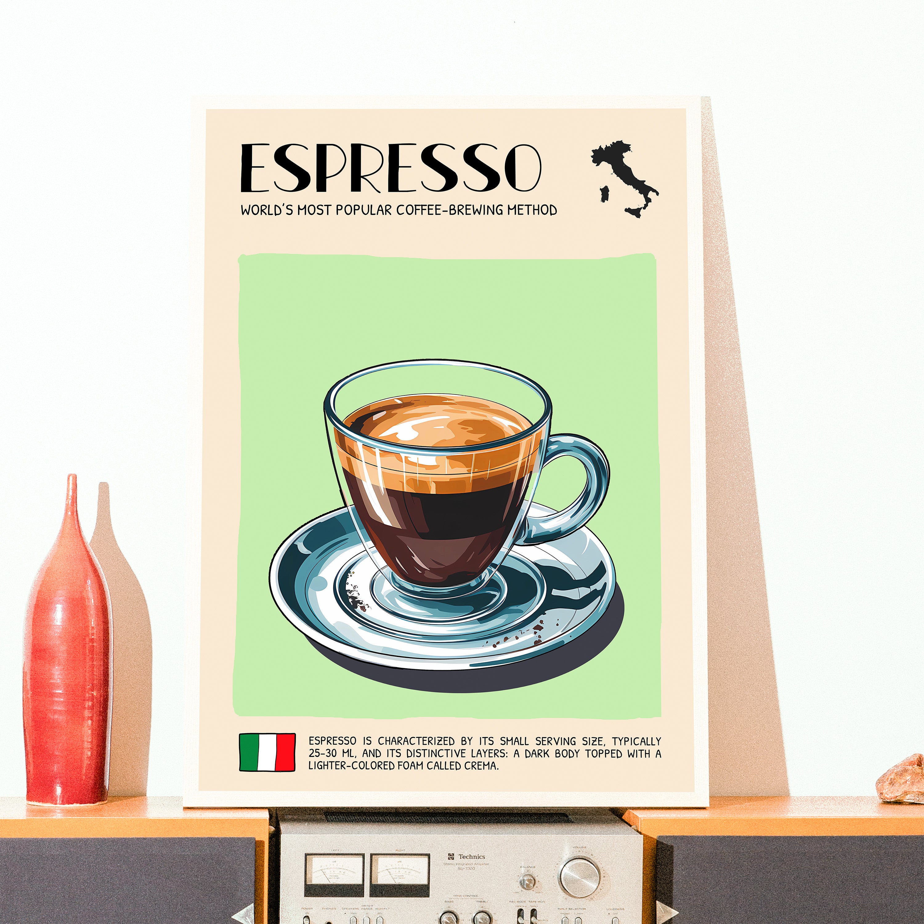 DIGITAL POSTER - ITALIAN FOOD ART - ESPRESSO