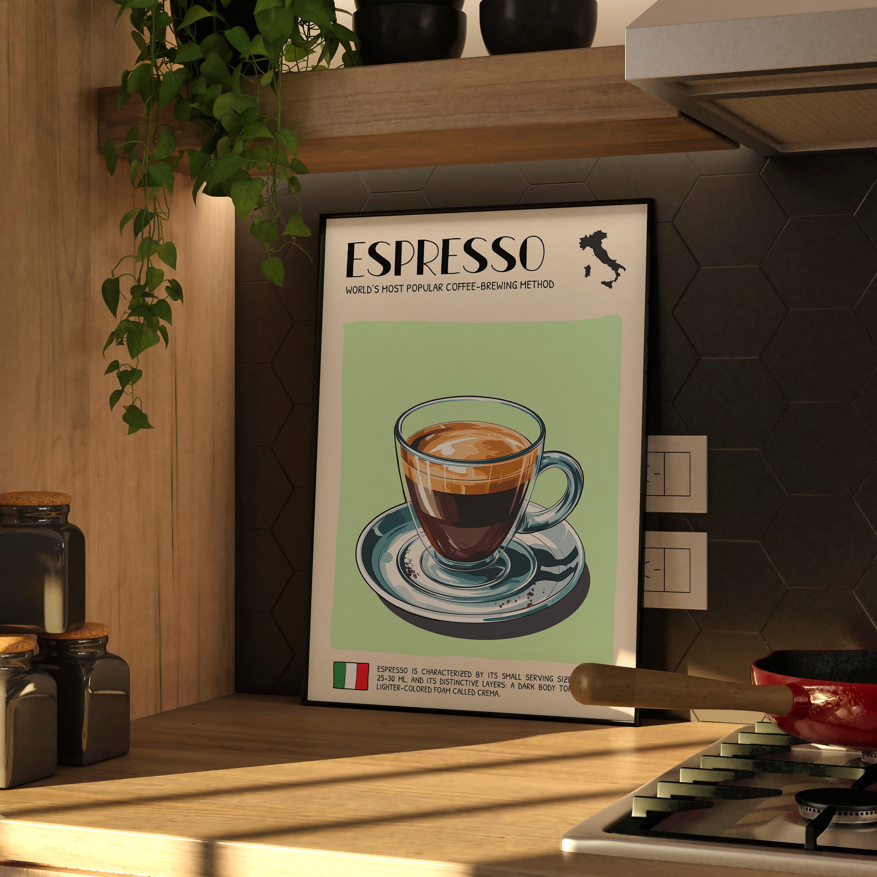 DIGITAL POSTER - ITALIAN FOOD ART - ESPRESSO