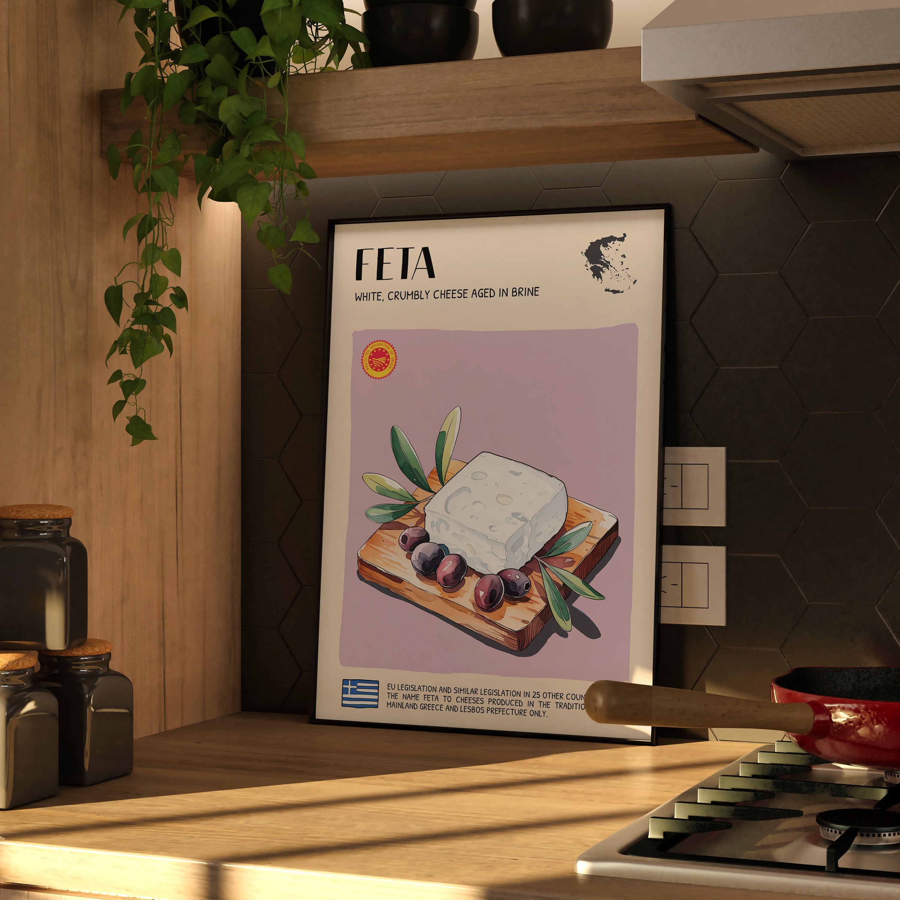 DIGITAL POSTER - CHEESE ART - FETA