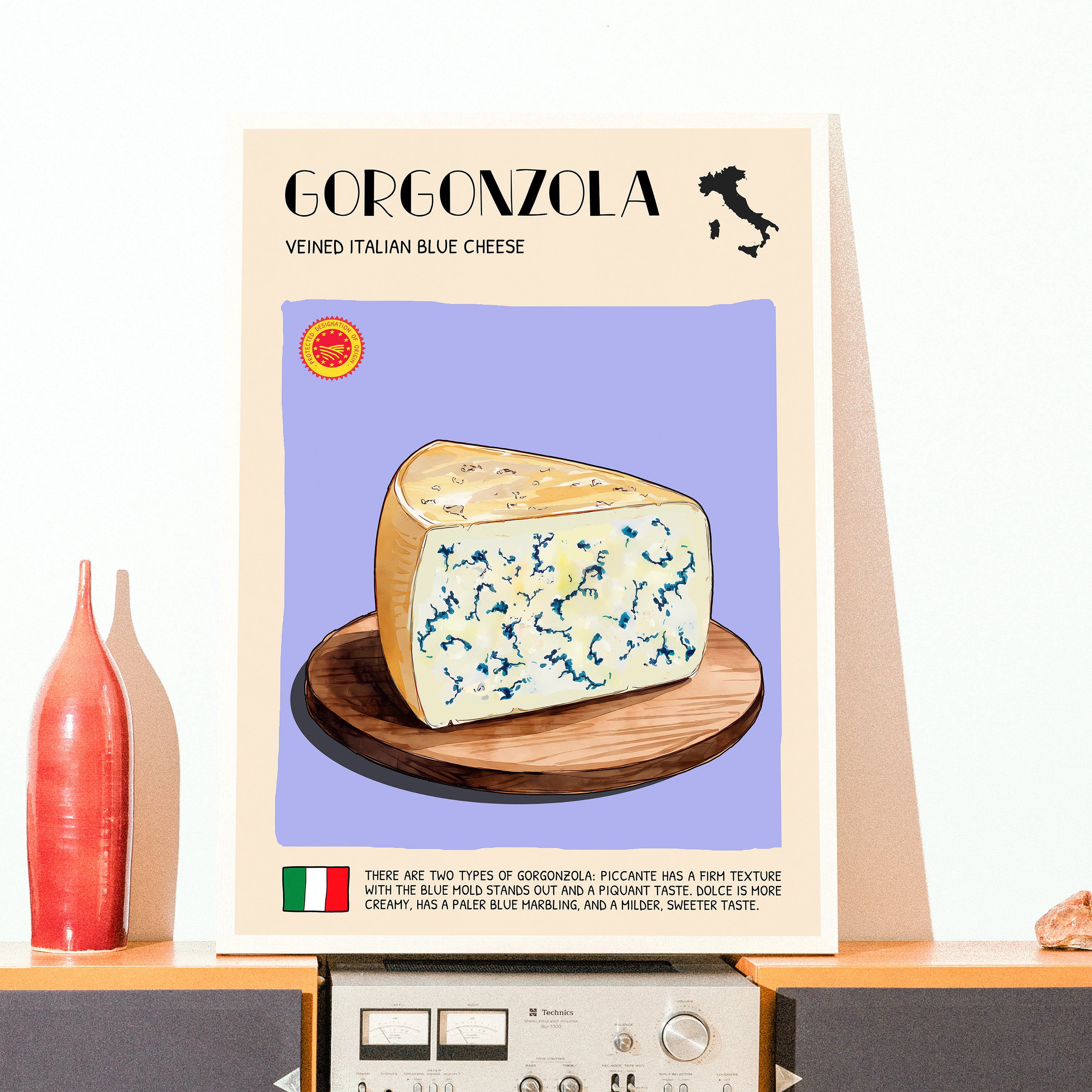 DIGITAL POSTER - CHEESE ART - GORGONZOLA