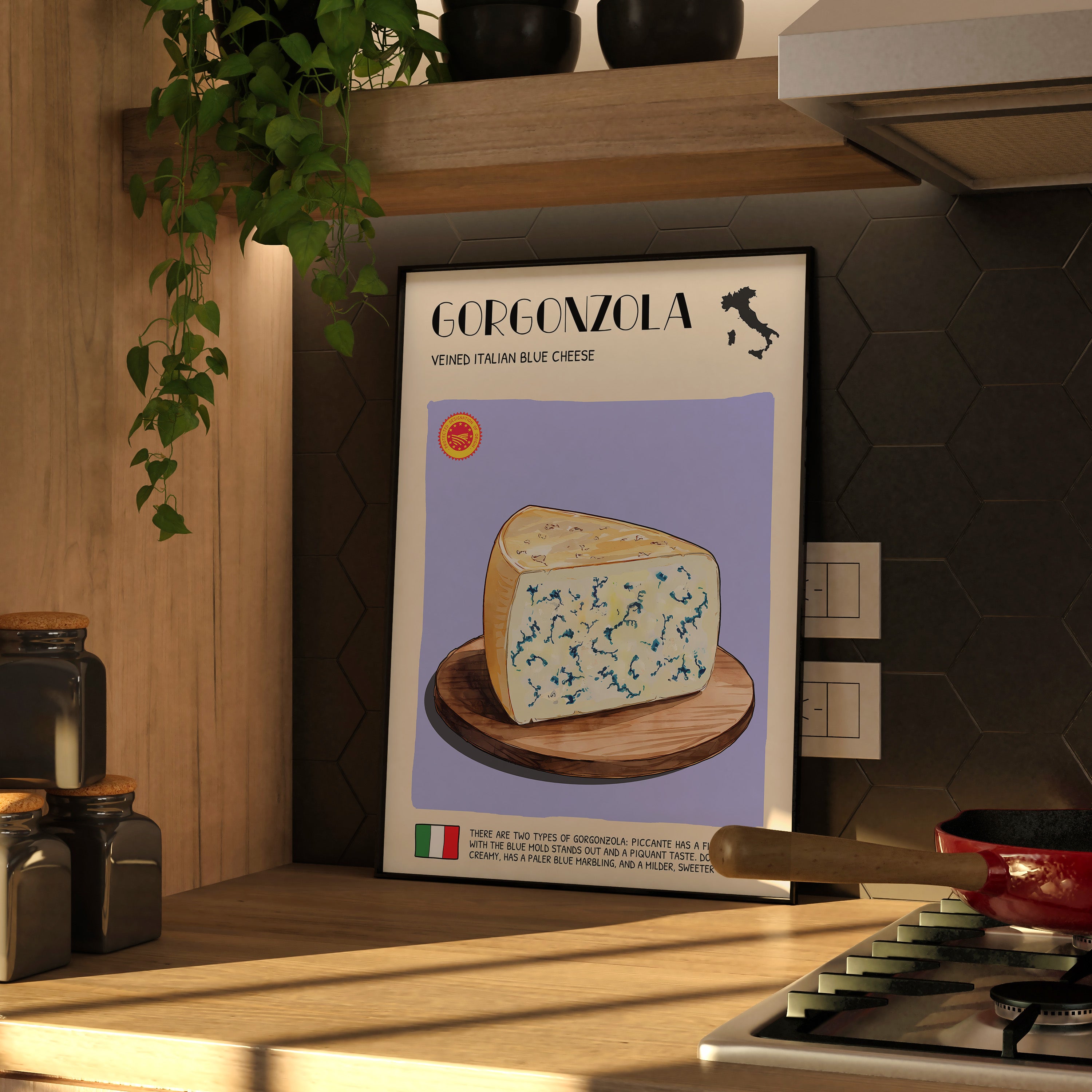 DIGITAL POSTER - CHEESE ART - GORGONZOLA