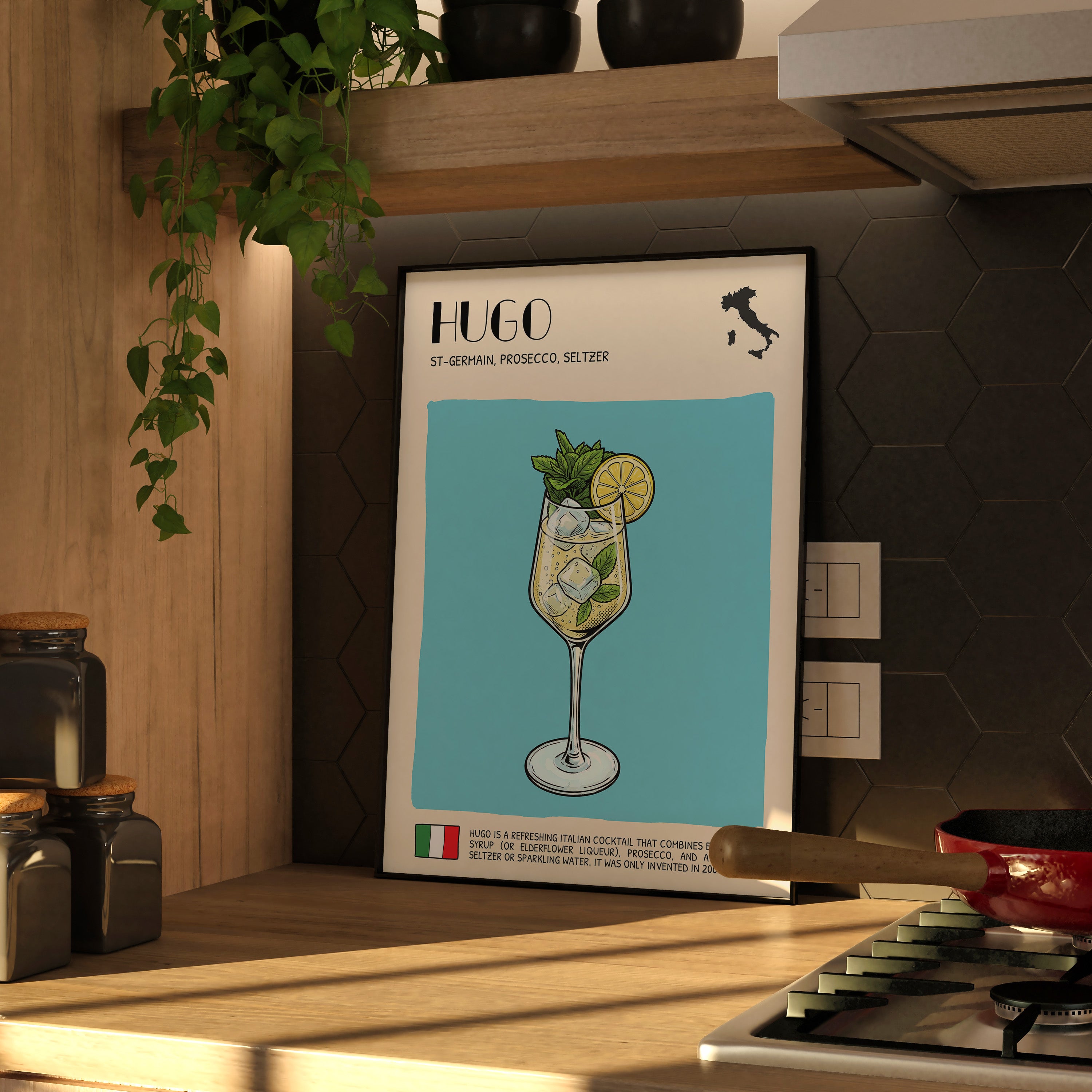 DIGITAL POSTER - COCKTAIL ART - HUGO
