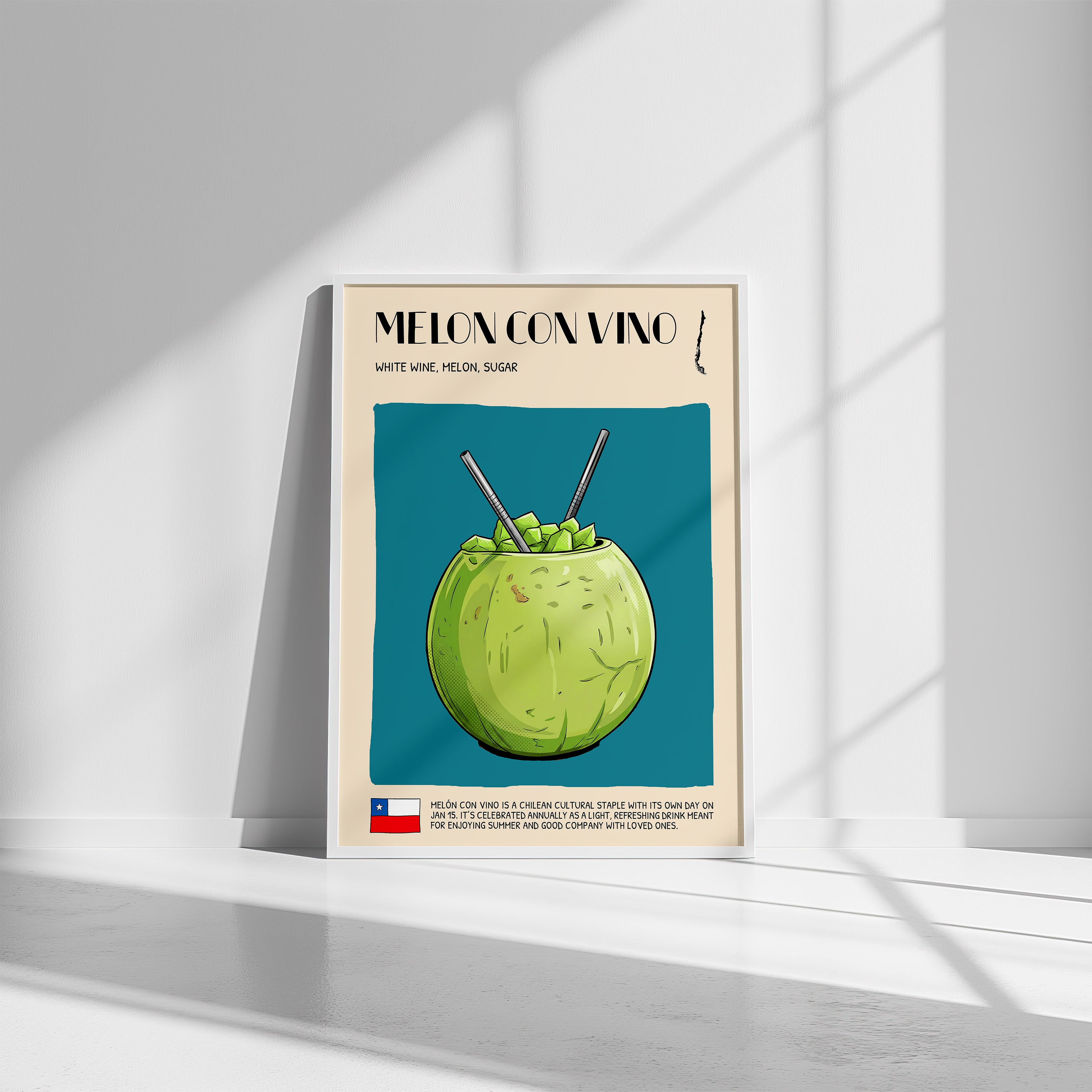 DIGITAL POSTER - COCKTAIL ART - MELON CON VINO