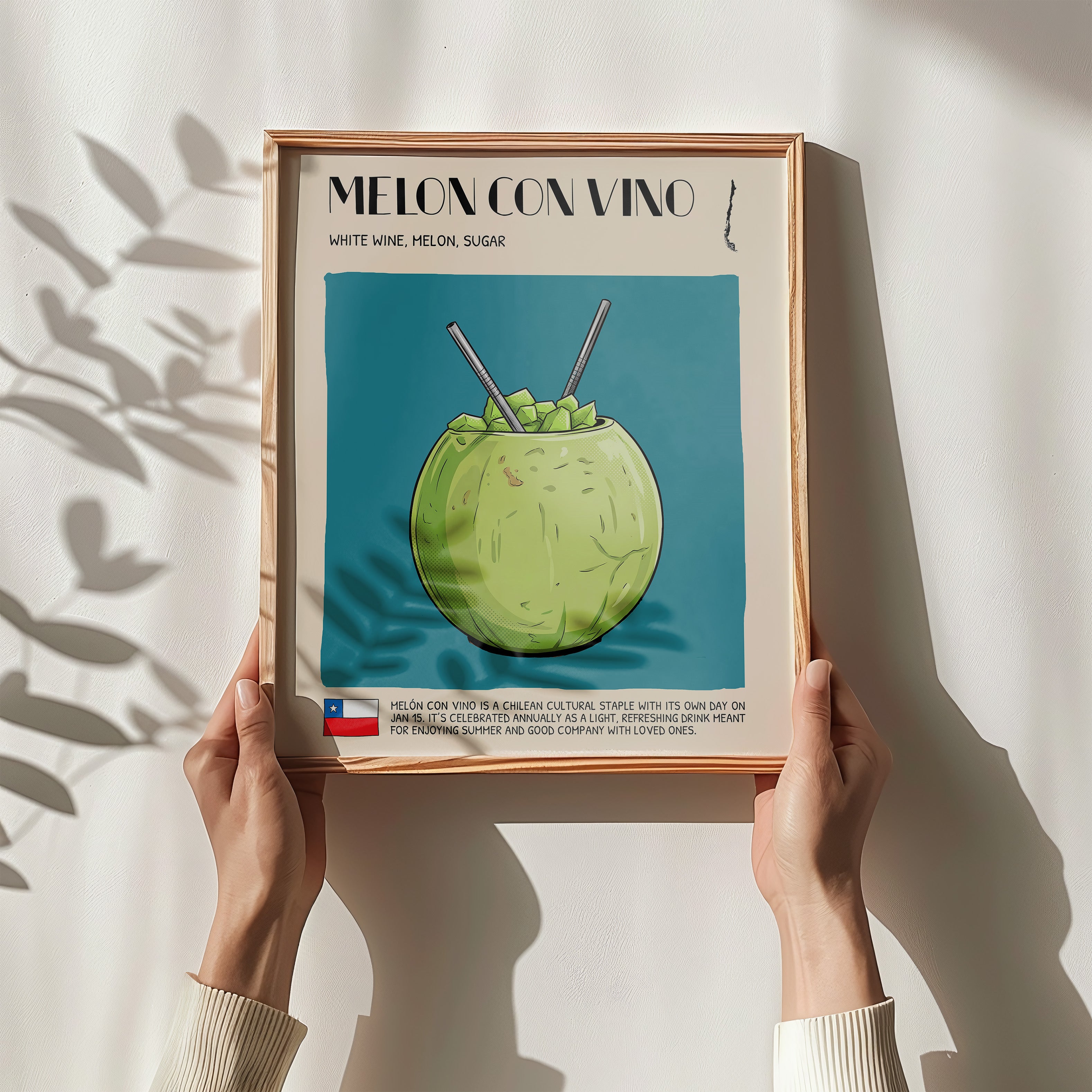 DIGITAL POSTER - COCKTAIL ART - MELON CON VINO