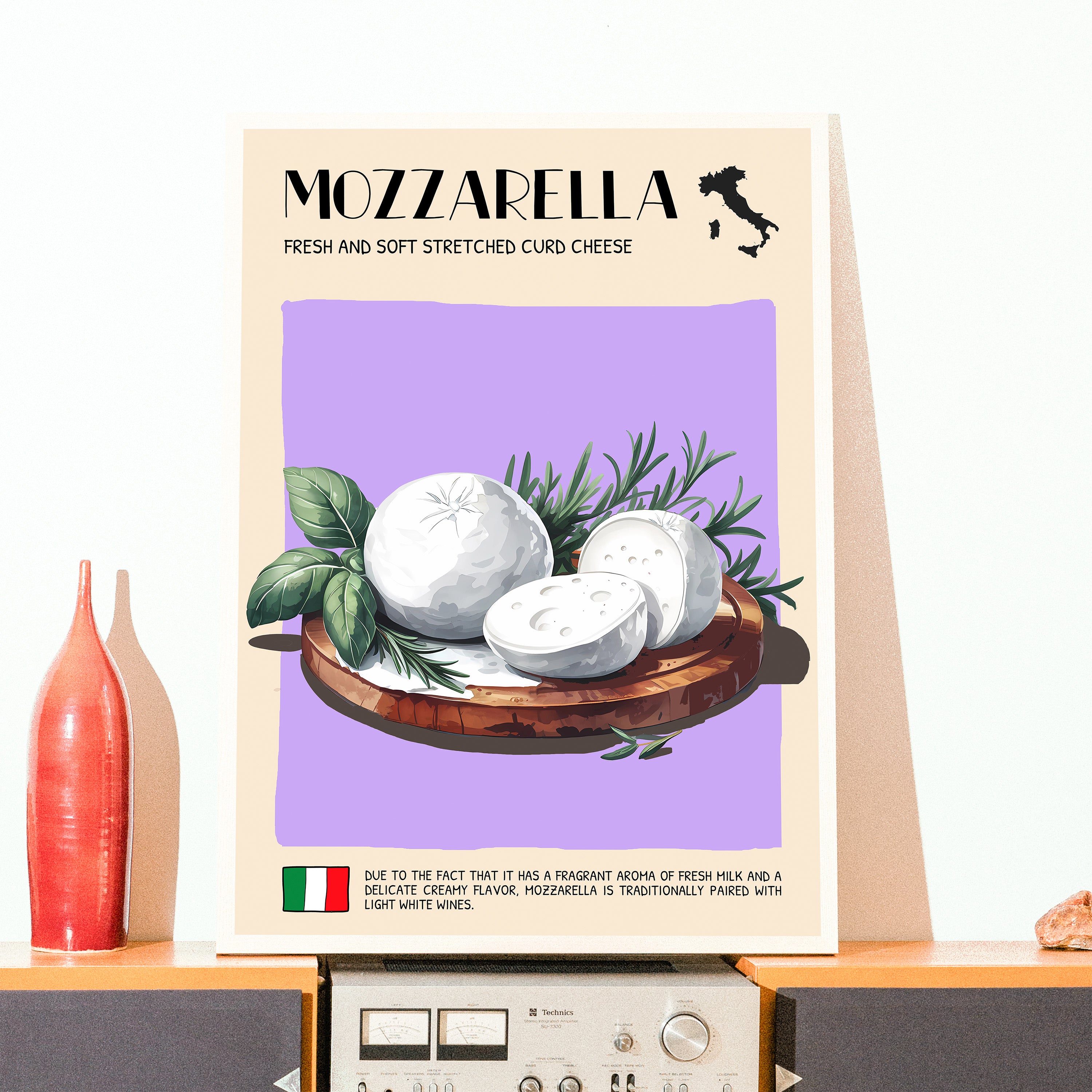 DIGITAL POSTER - CHEESE ART - MOZZARELLA