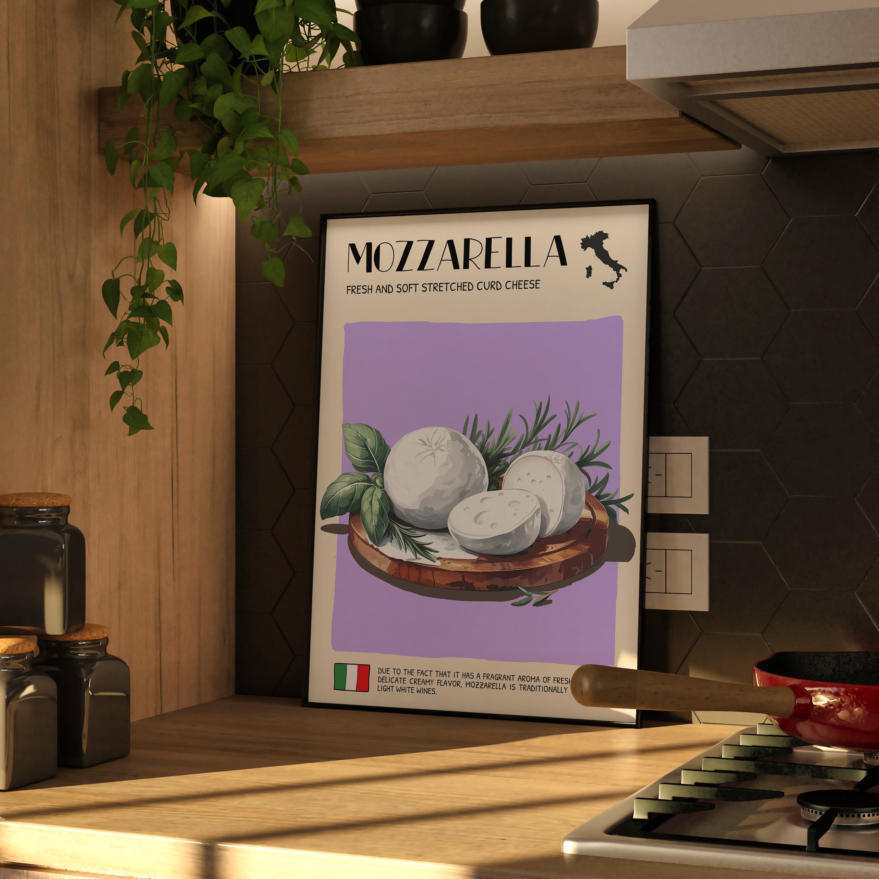 DIGITAL POSTER - CHEESE ART - MOZZARELLA