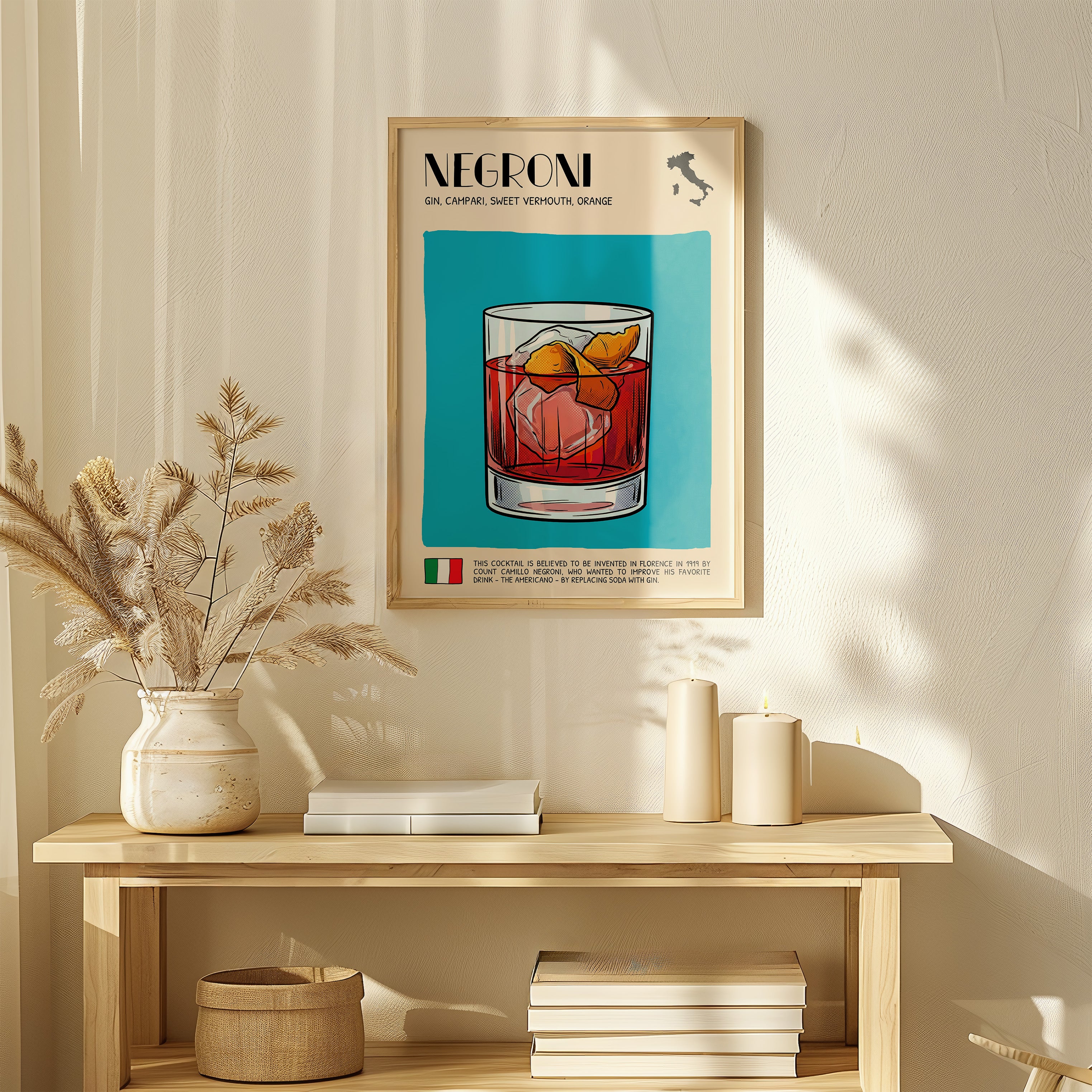 DIGITAL POSTER - COCKTAIL ART - NEGRONI