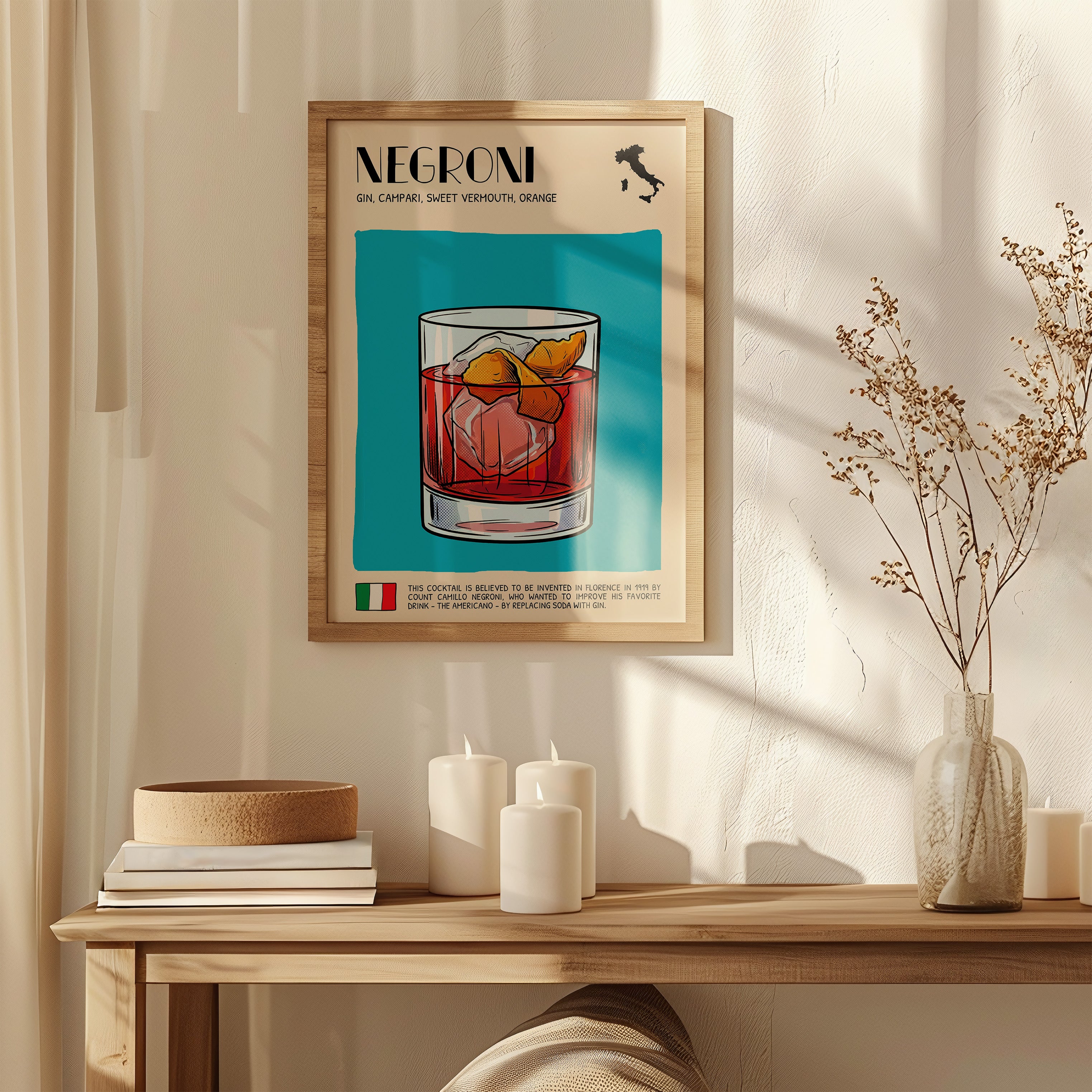 DIGITAL POSTER - COCKTAIL ART - NEGRONI