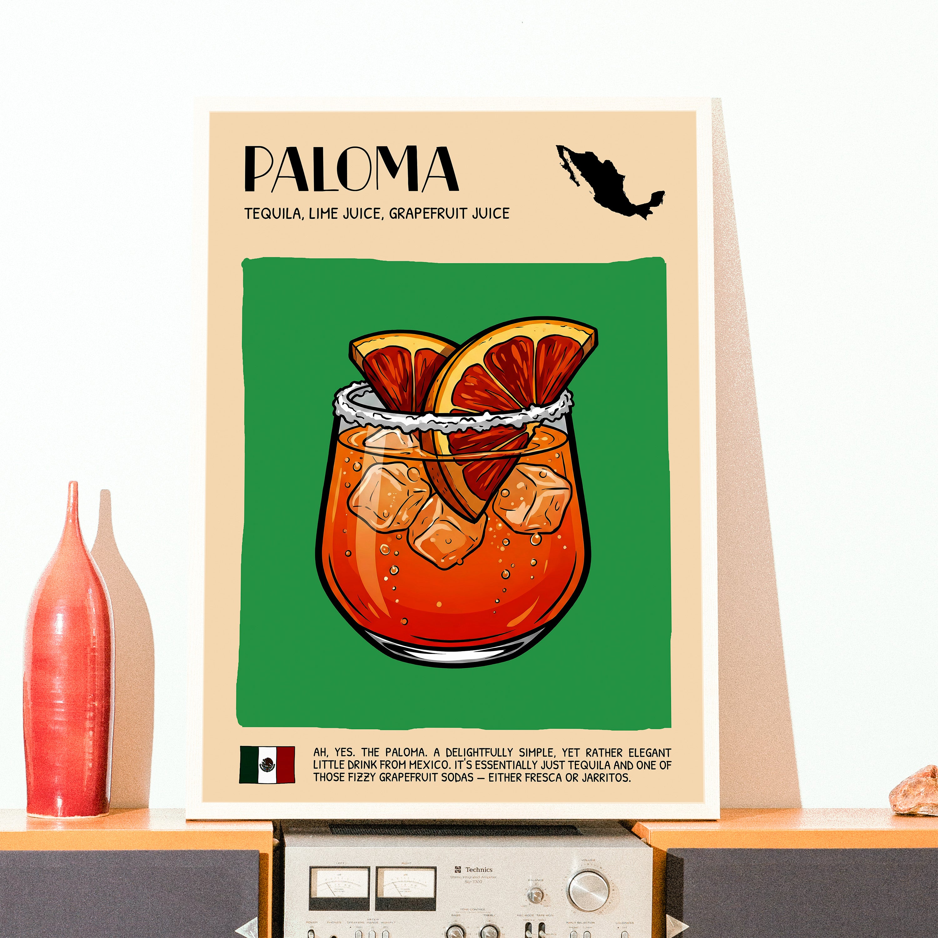 DIGITAL POSTER - COCKTAIL ART - PALOMA