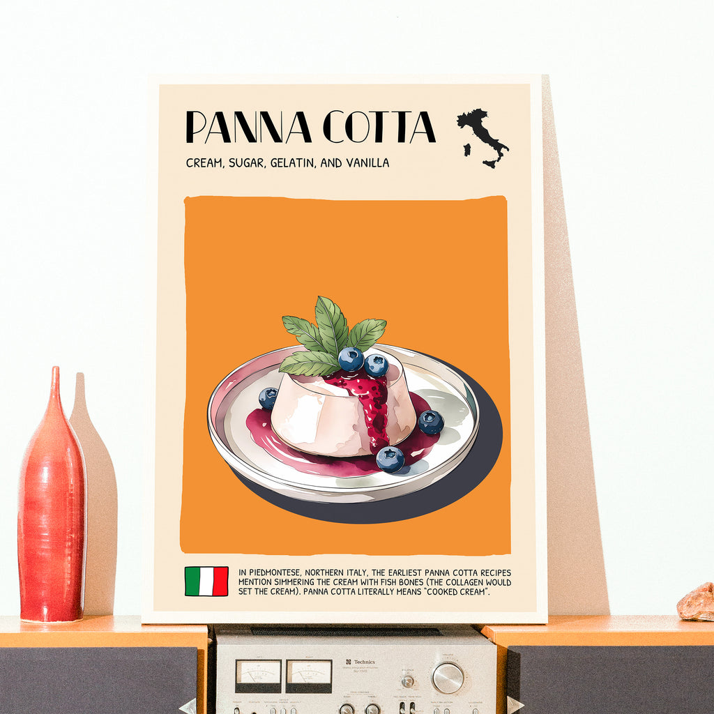 DIGITAL POSTER - ITALIAN FOOD ART - PANNA COTTA