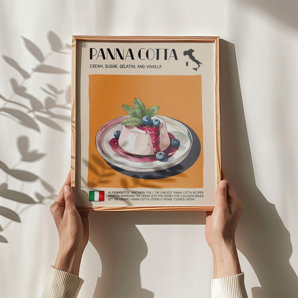 DIGITAL POSTER - ITALIAN FOOD ART - PANNA COTTA