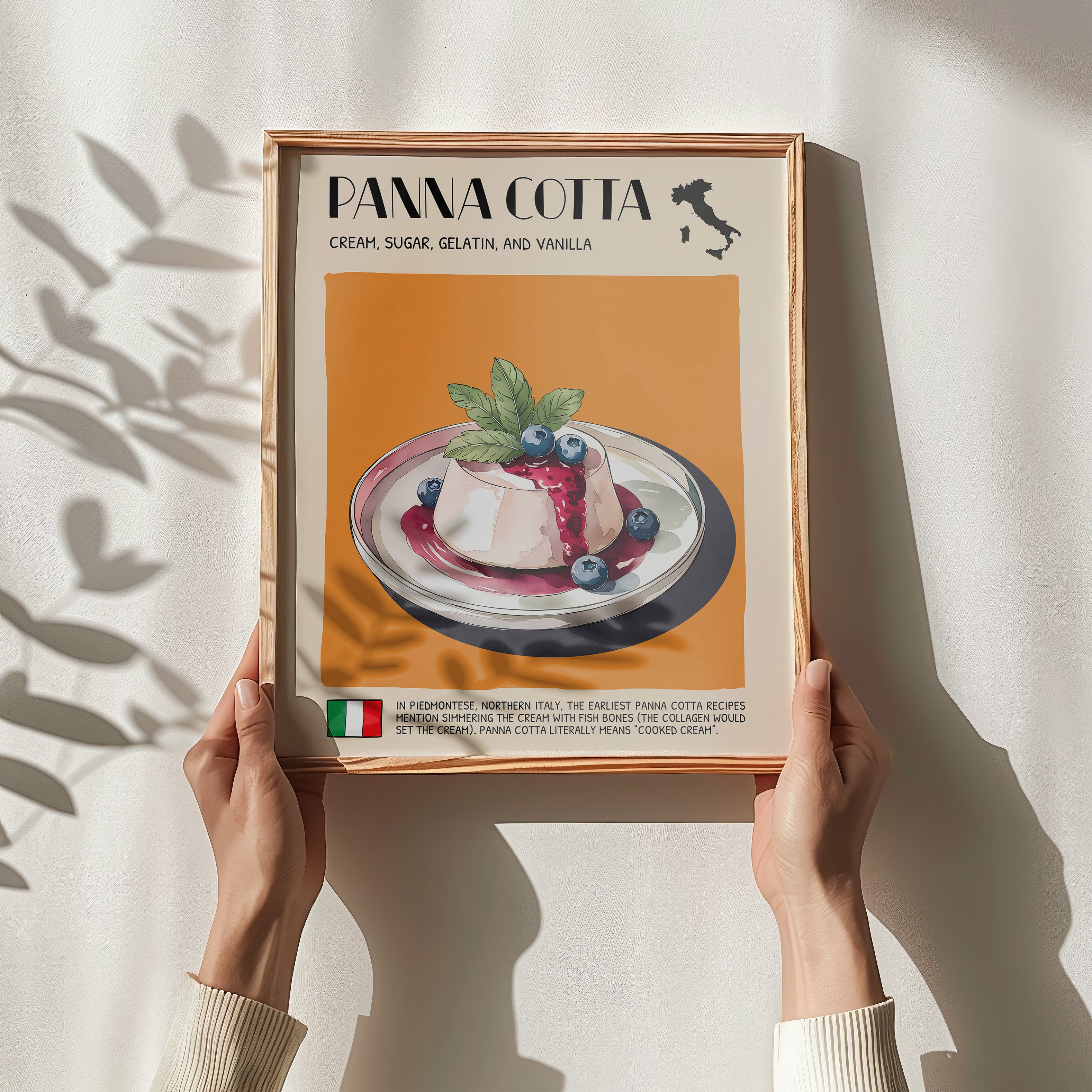 DIGITAL POSTER - ITALIAN FOOD ART - PANNA COTTA