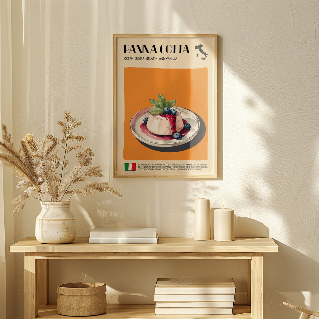 DIGITAL POSTER - ITALIAN FOOD ART - PANNA COTTA