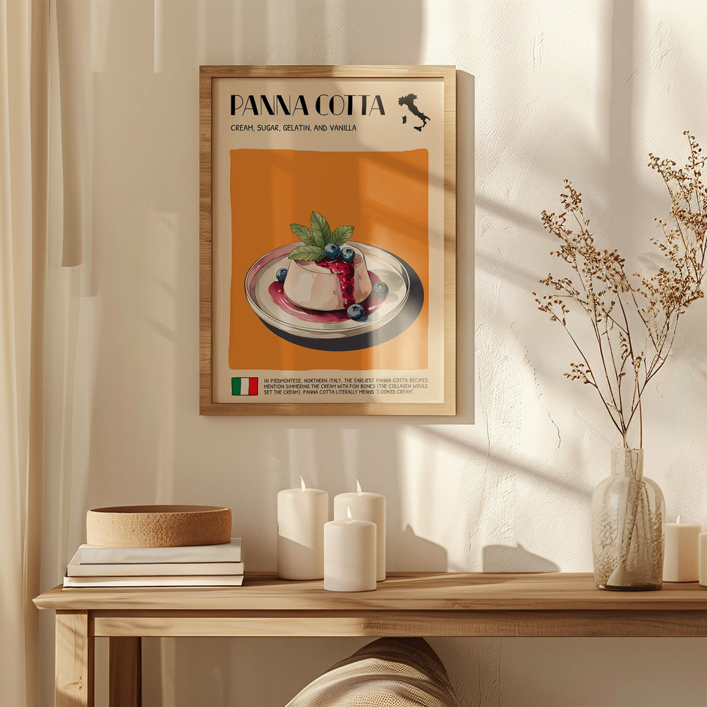 DIGITAL POSTER - ITALIAN FOOD ART - PANNA COTTA