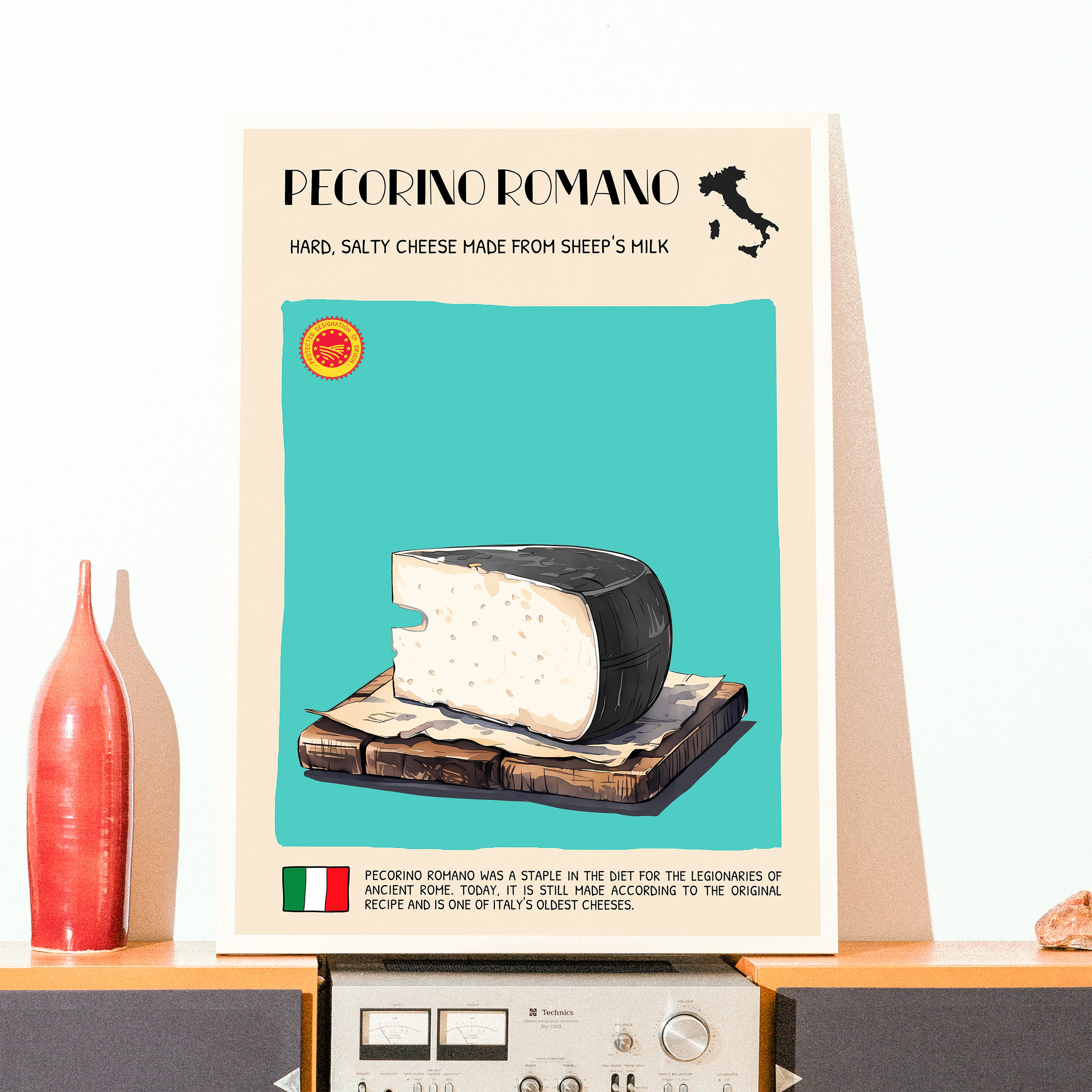DIGITAL POSTER - CHEESE ART -  PECORINO ROMANO