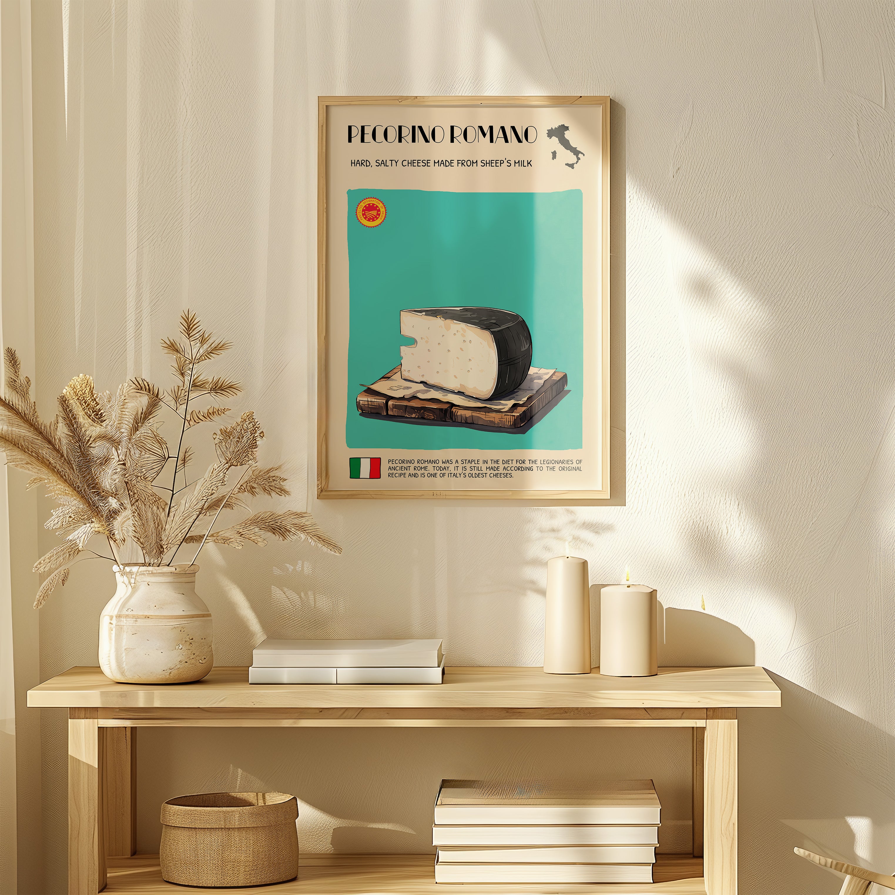 DIGITAL POSTER - CHEESE ART -  PECORINO ROMANO