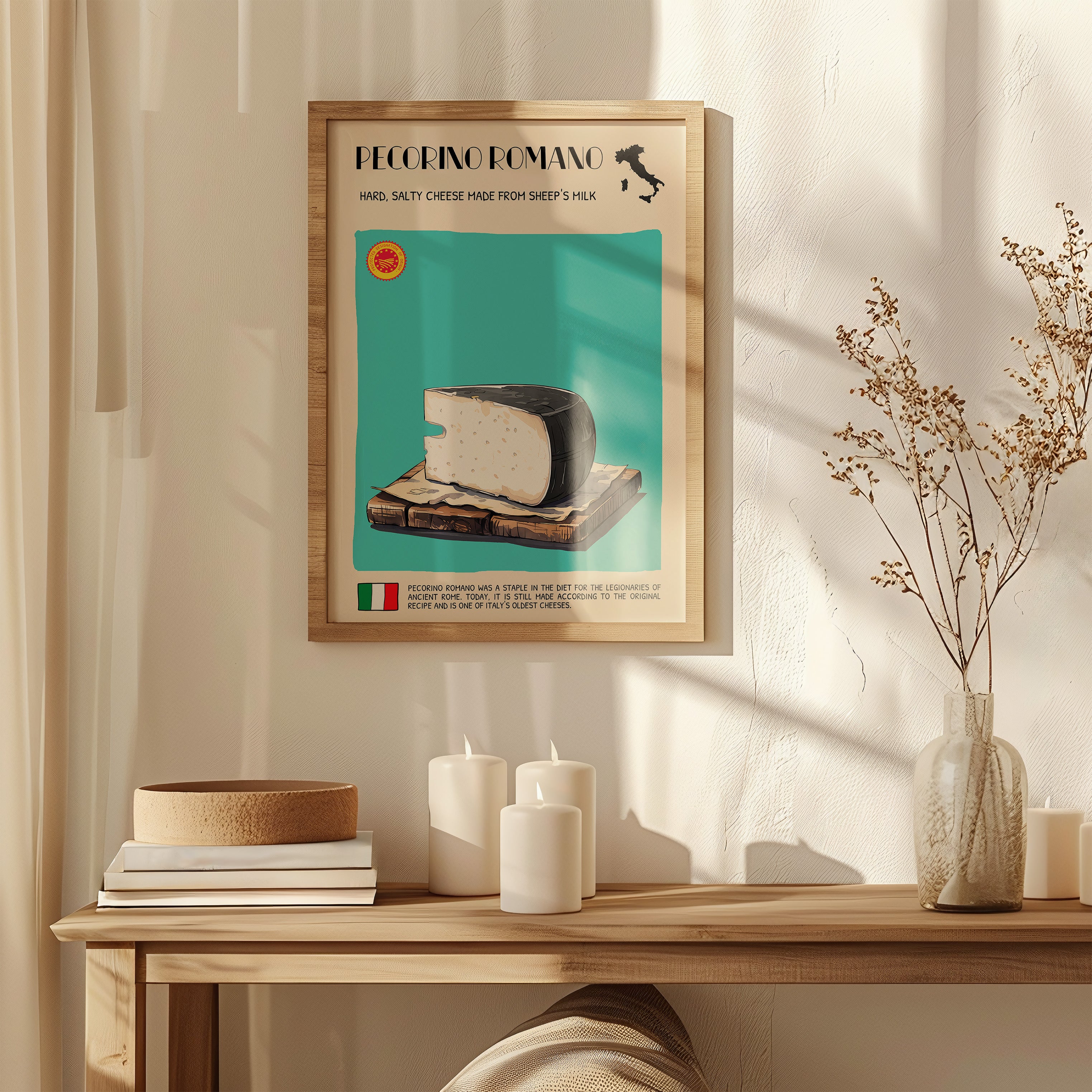 DIGITAL POSTER - CHEESE ART -  PECORINO ROMANO