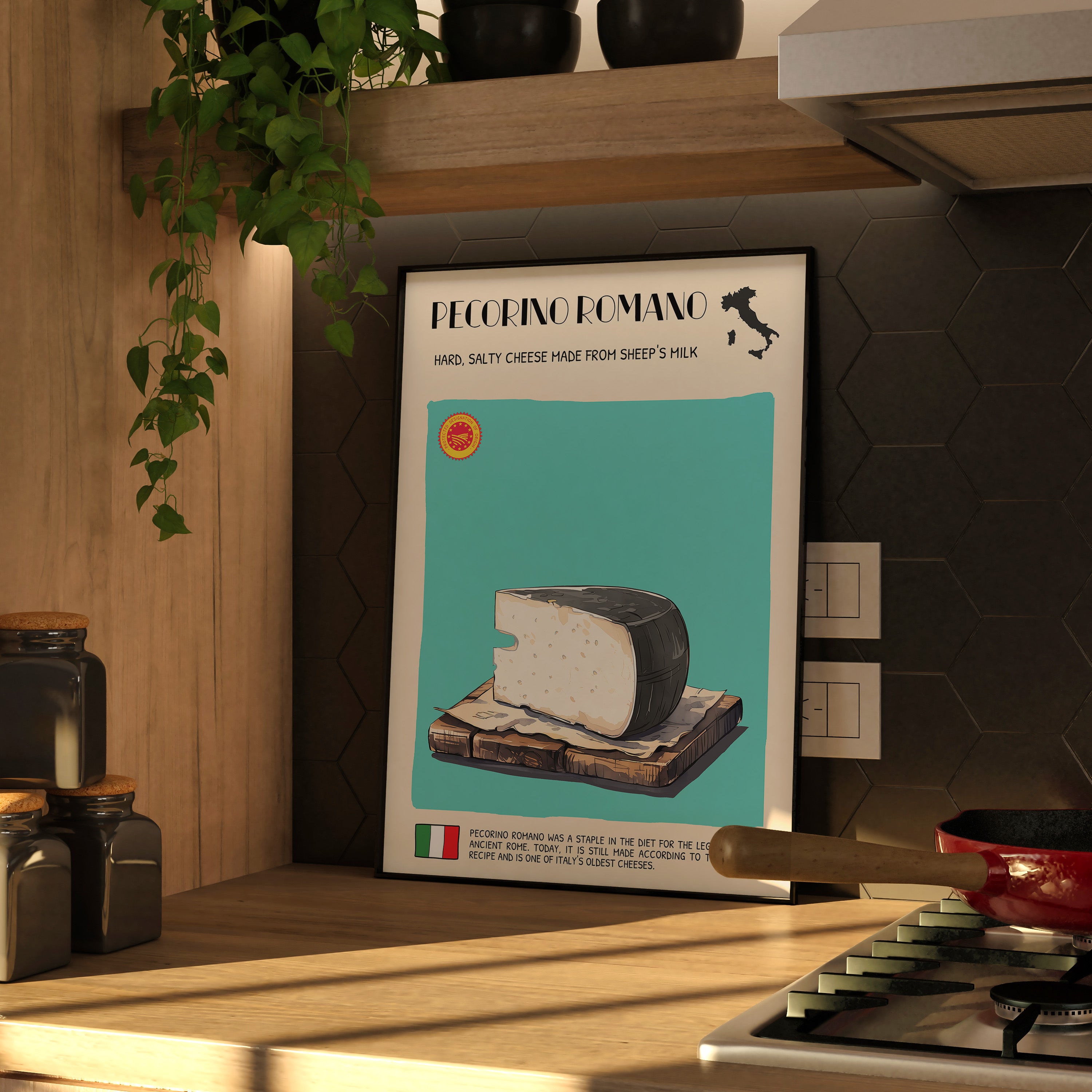 DIGITAL POSTER - CHEESE ART -  PECORINO ROMANO