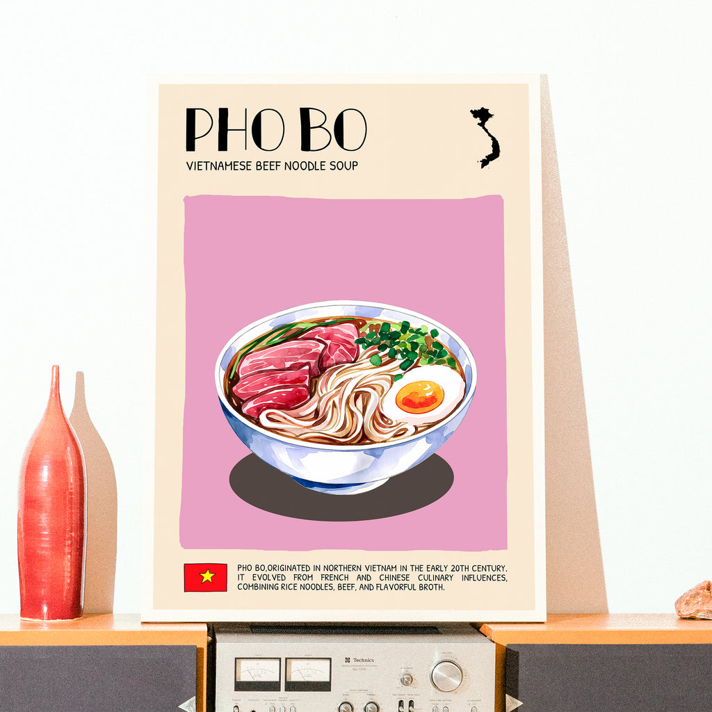 DIGITAL POSTER - VIETNAMESE FOOD ART - PHO BO