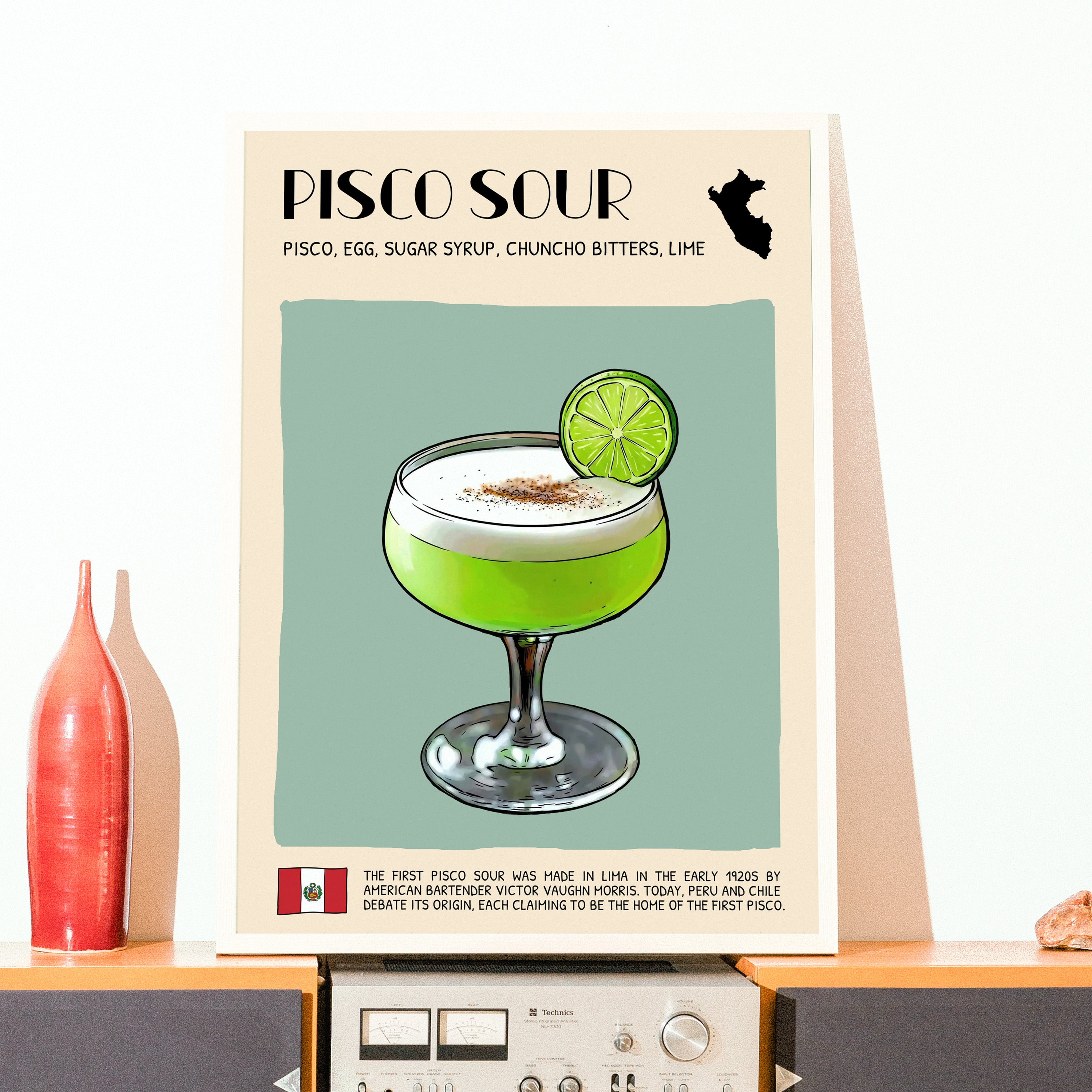 DIGITAL POSTER - COCKTAIL ART - PISCO SOUR