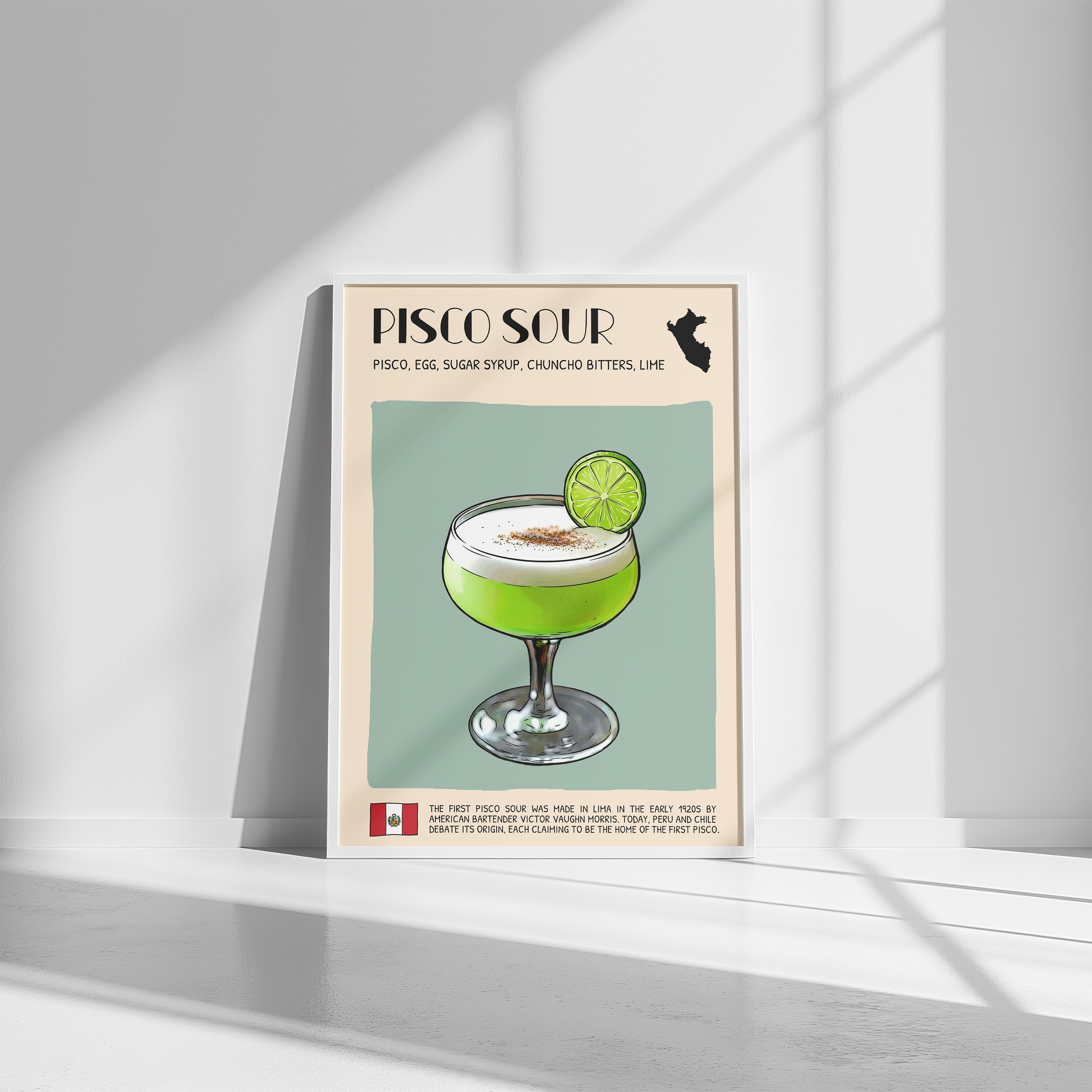 DIGITAL POSTER - COCKTAIL ART - PISCO SOUR