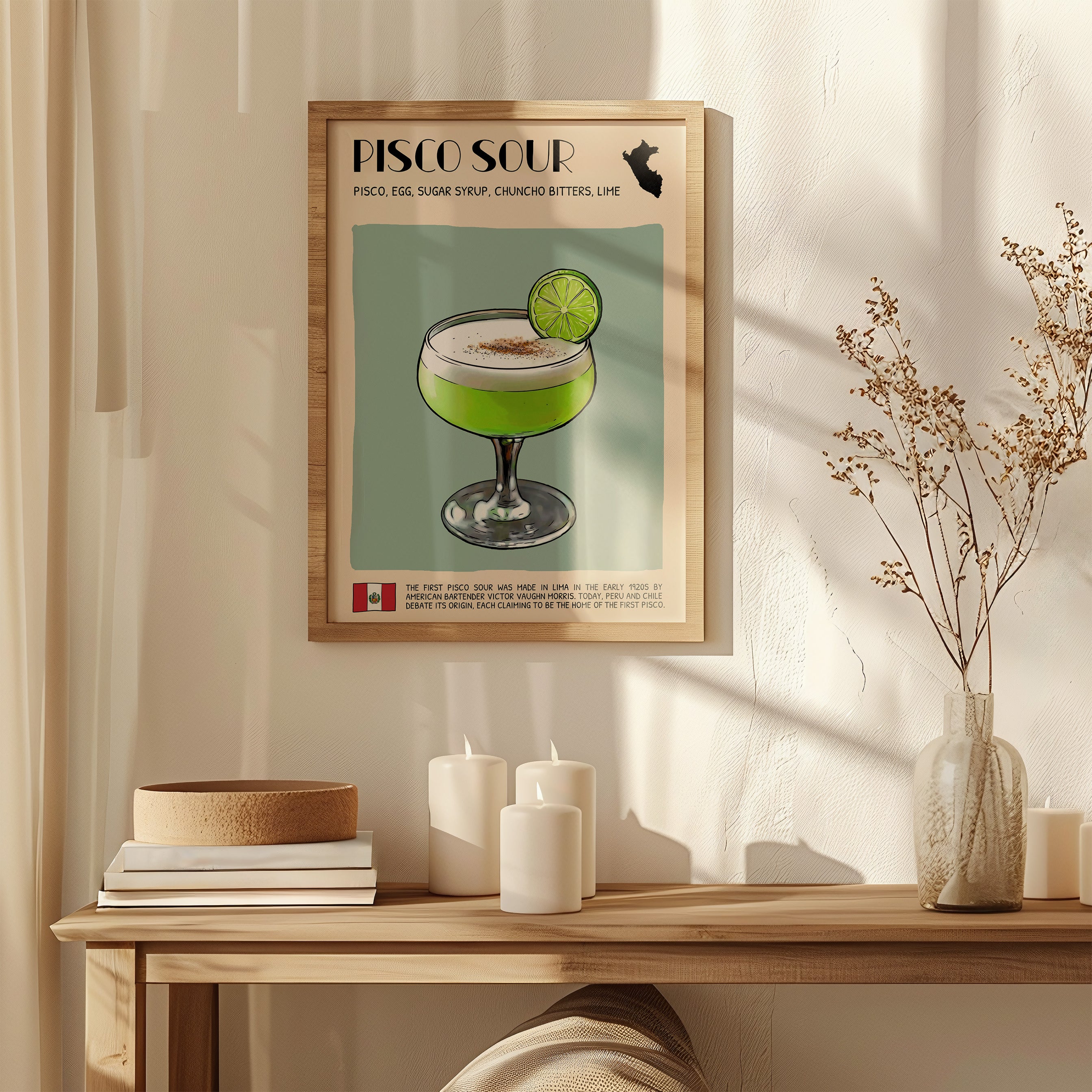 DIGITAL POSTER - COCKTAIL ART - PISCO SOUR