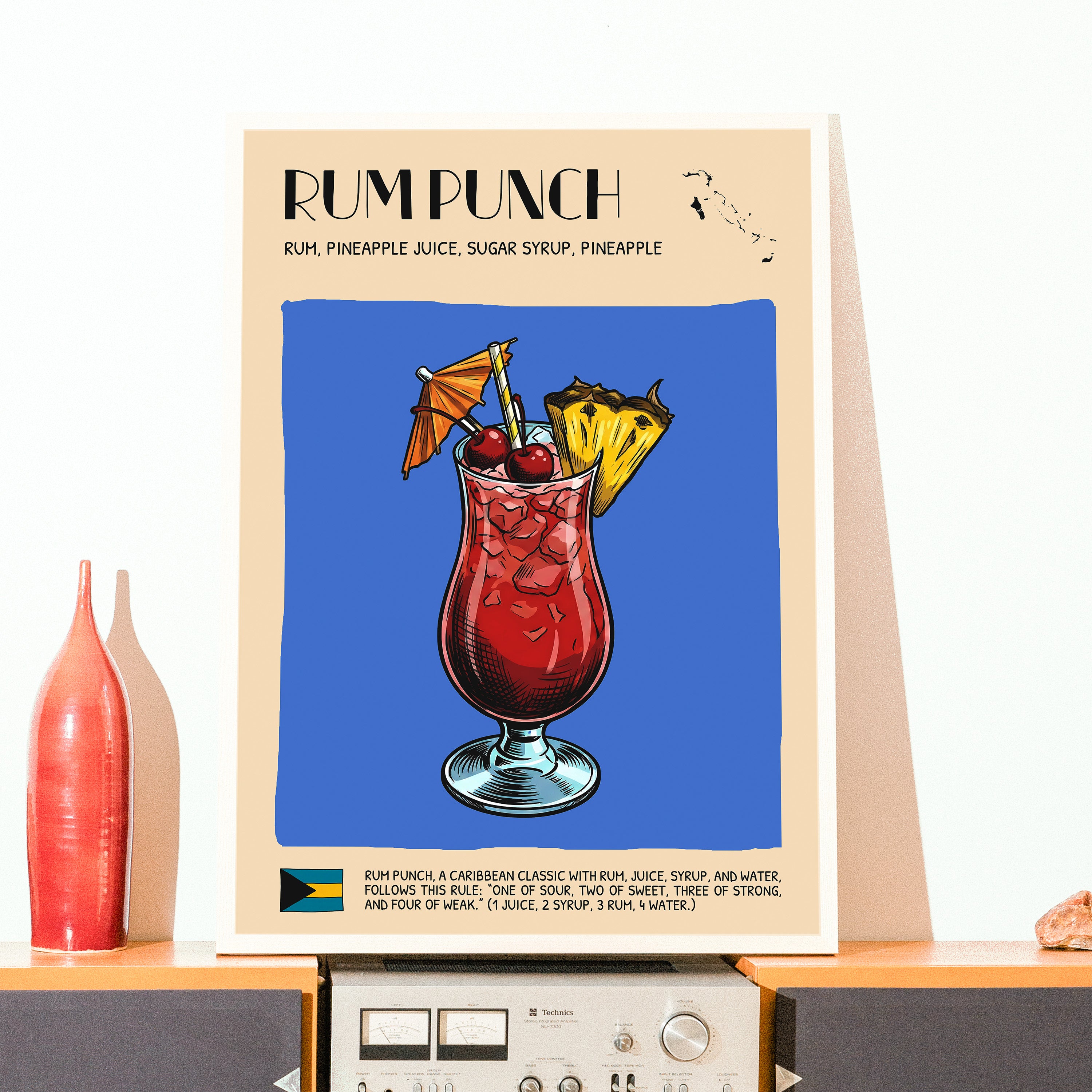 DIGITAL POSTER - COCKTAIL ART - RUM PUNCH