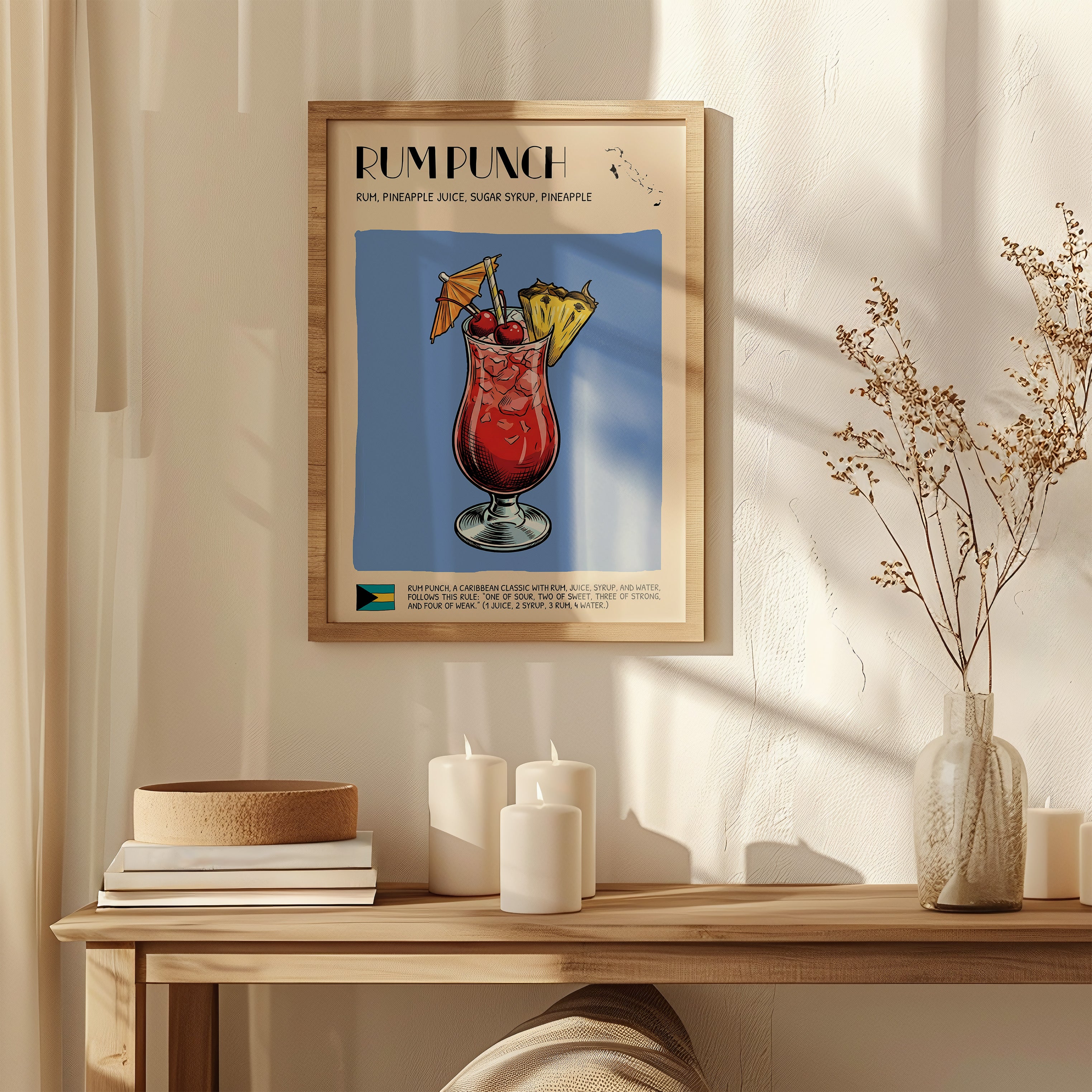 DIGITAL POSTER - COCKTAIL ART - RUM PUNCH